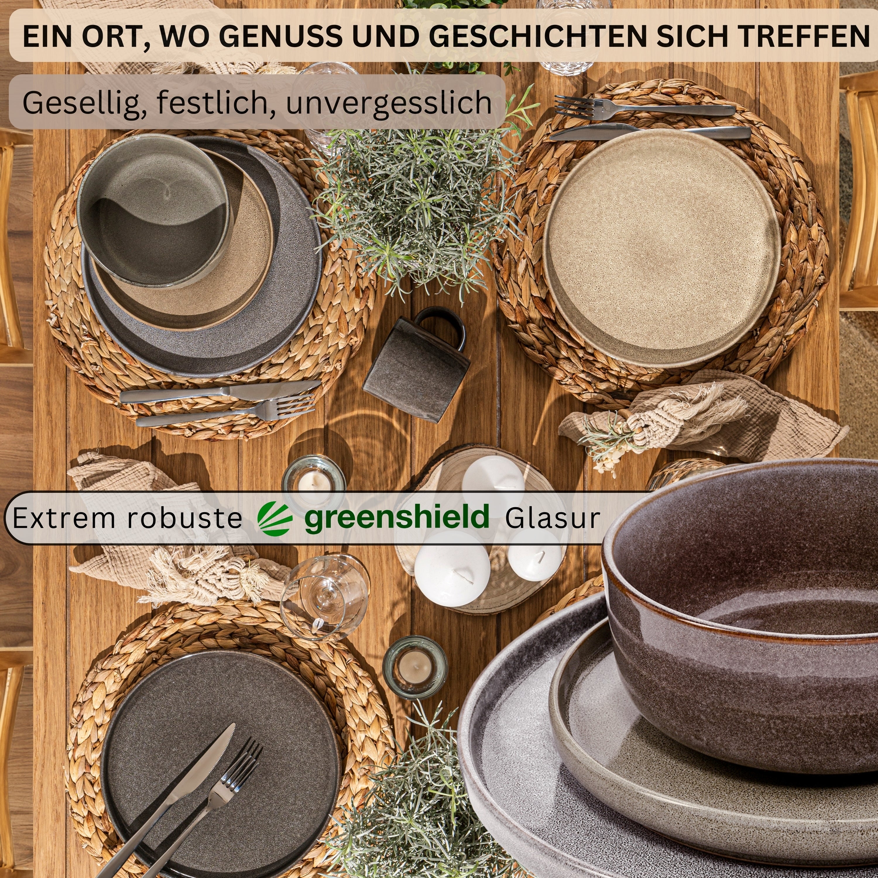 SÄNGER Kairo Dinnerware Set - 12-piece stoneware
