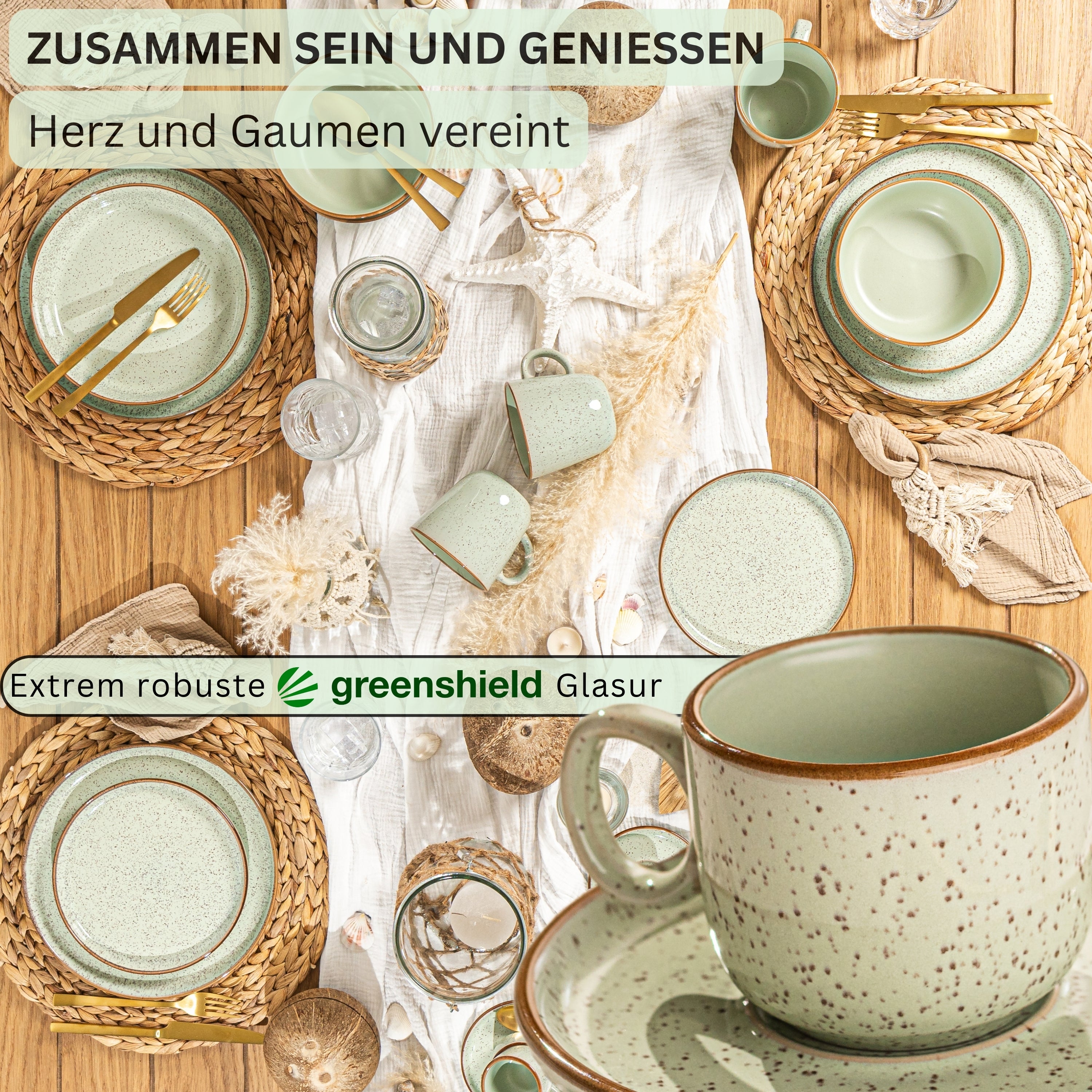 SÄNGER Espressotassen Set Rio Minze 12 teilig für 6 personen