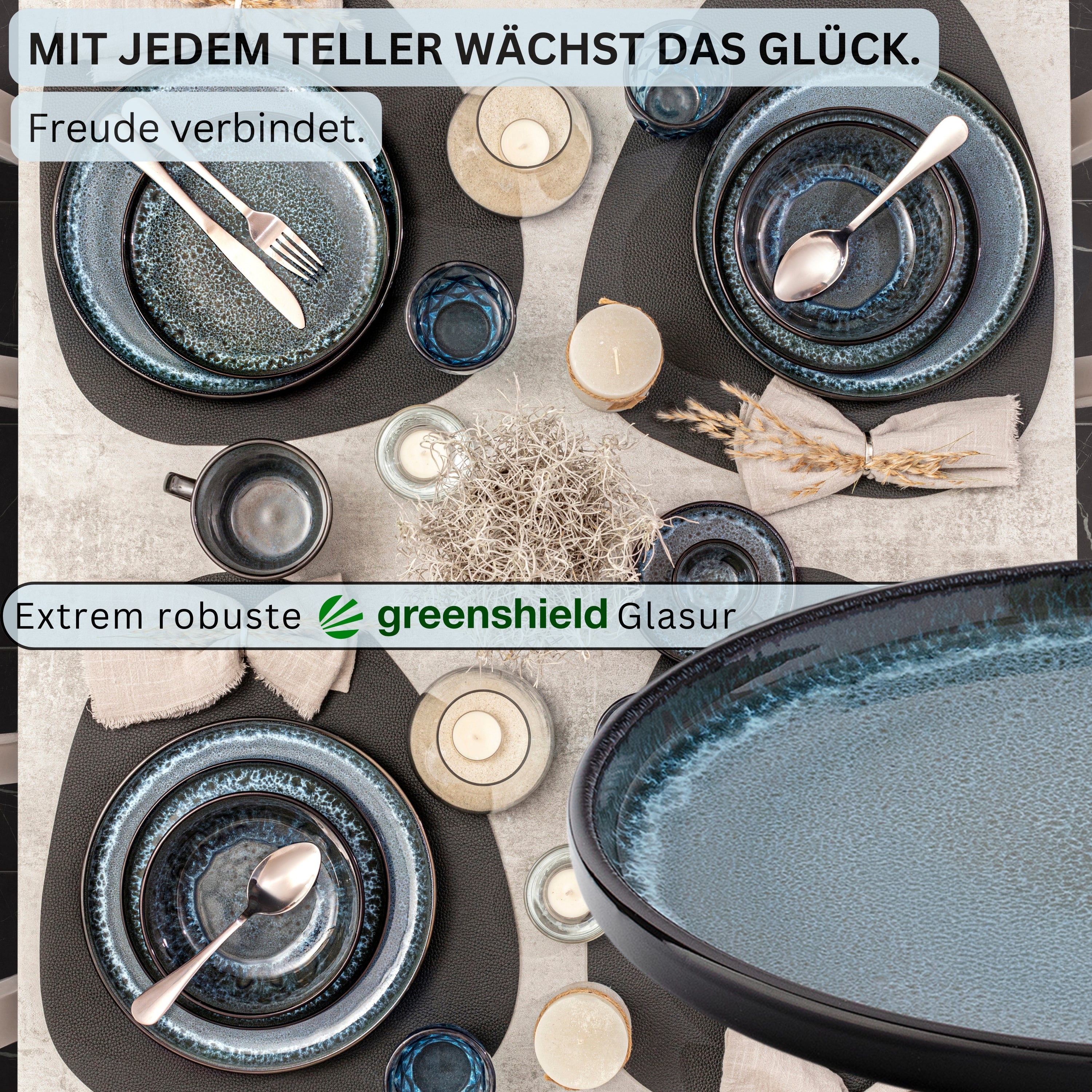 SÄNGER Dessert Plate Set Manila - 6 Pieces Made of Stoneware