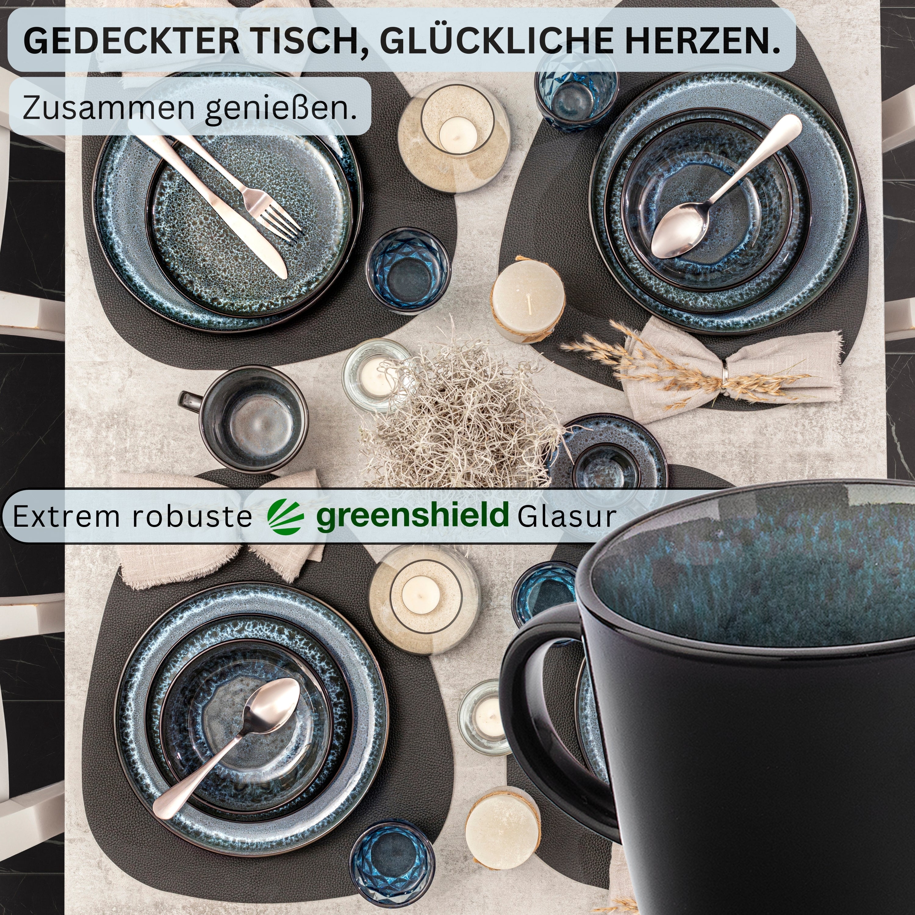 SÄNGER Kaffeebecher Set Manila - 6 teilig aus Steingut