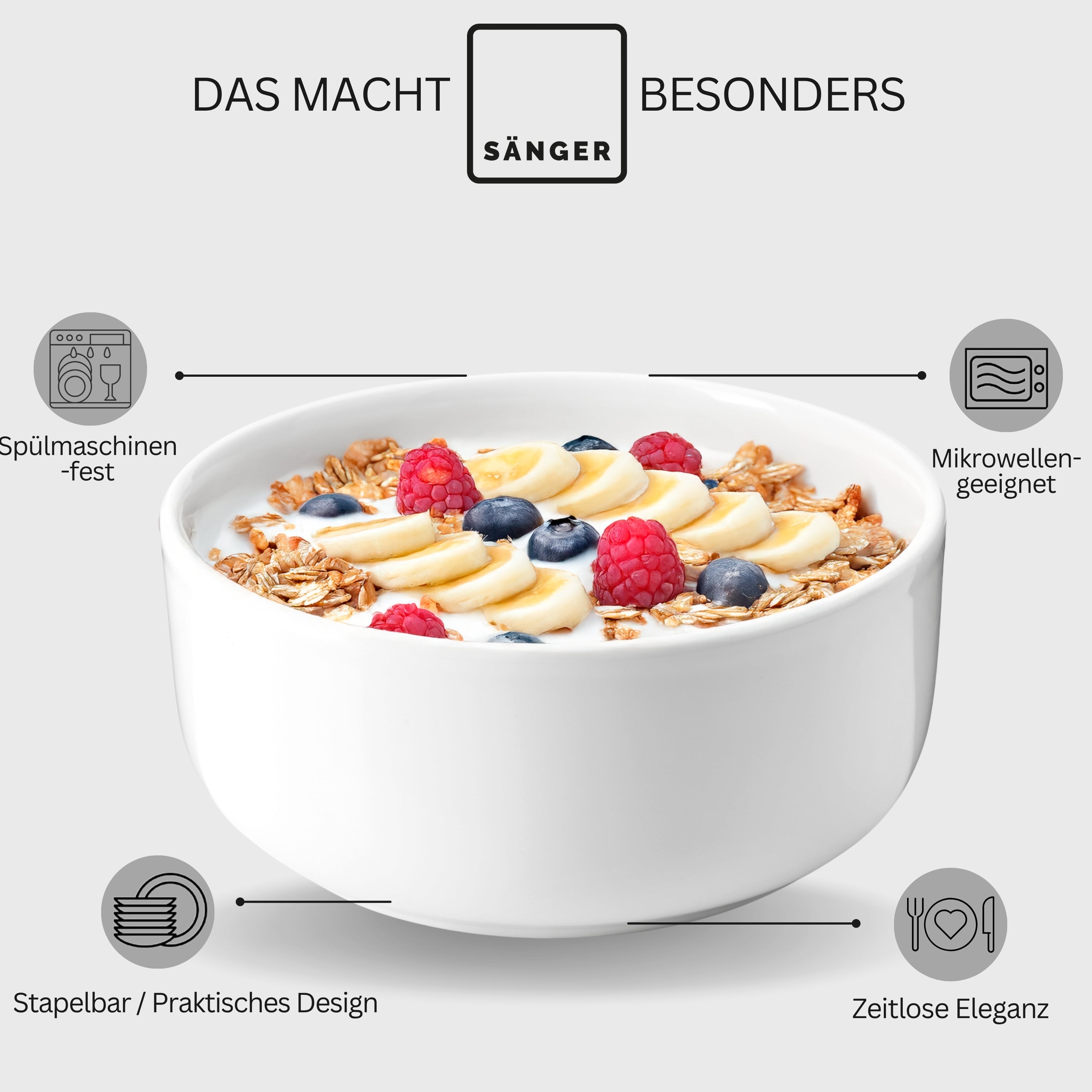 SÄNGER Porzellan Müslischalen Marlo 6-teilig