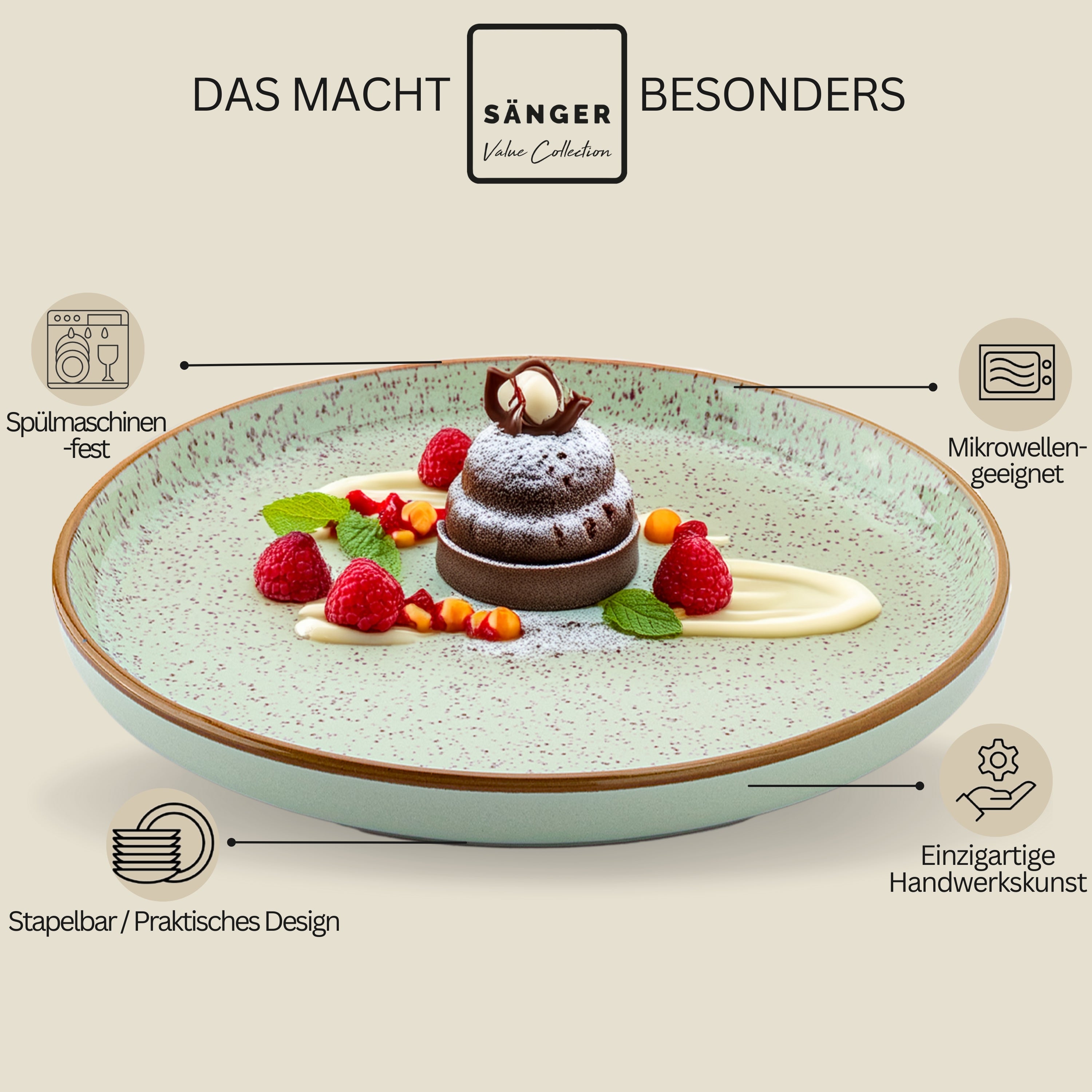 SÄNGER Dessertteller Set Rio 4 teilig