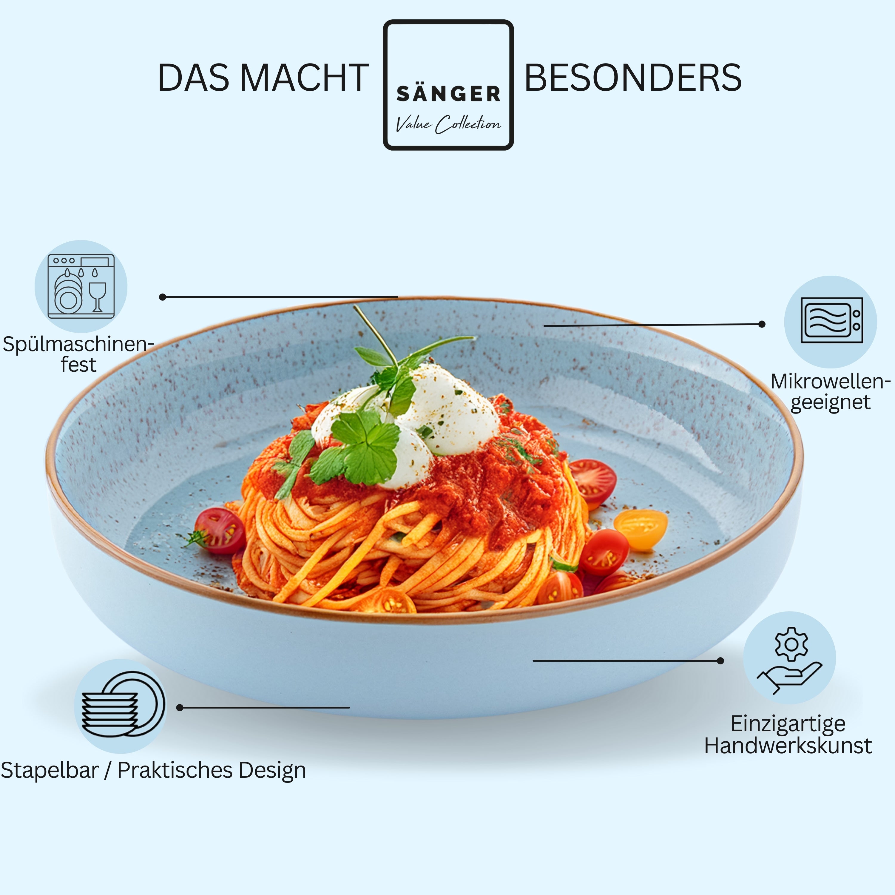 SÄNGER Pastaschalen Set Rio Lagune 4 teilig