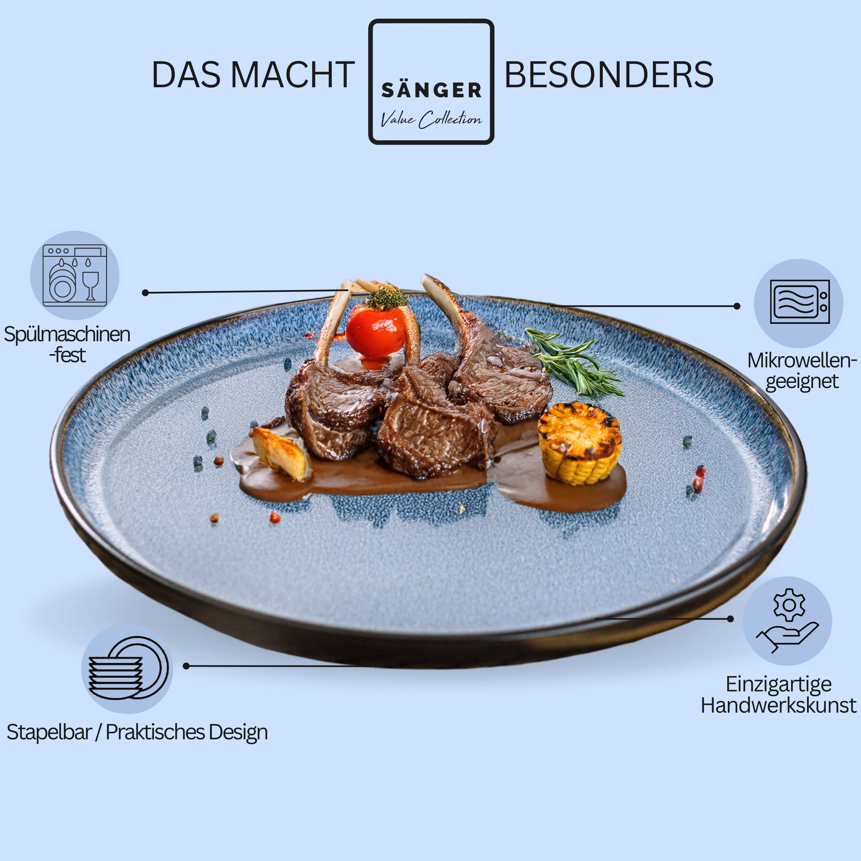 SÄNGER Dinner Plate Set Aruba, 6-piece