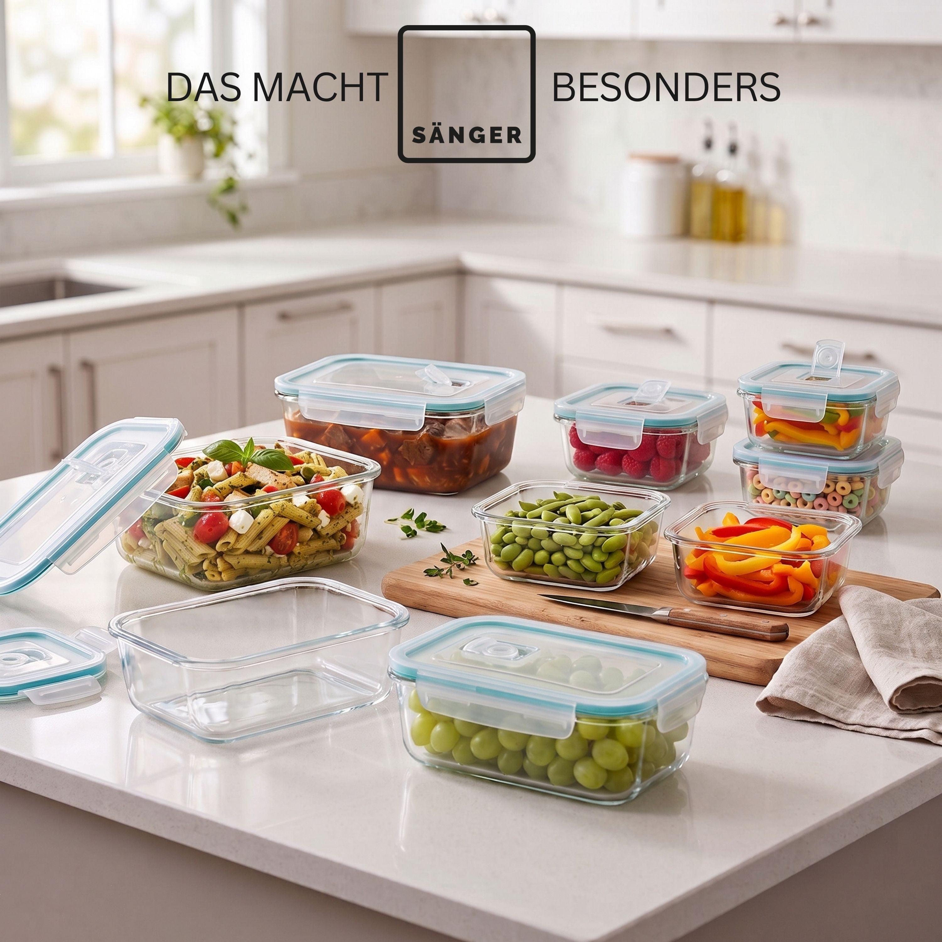 SÄNGER Frischhaltedosen Set aus Glas 9er Set