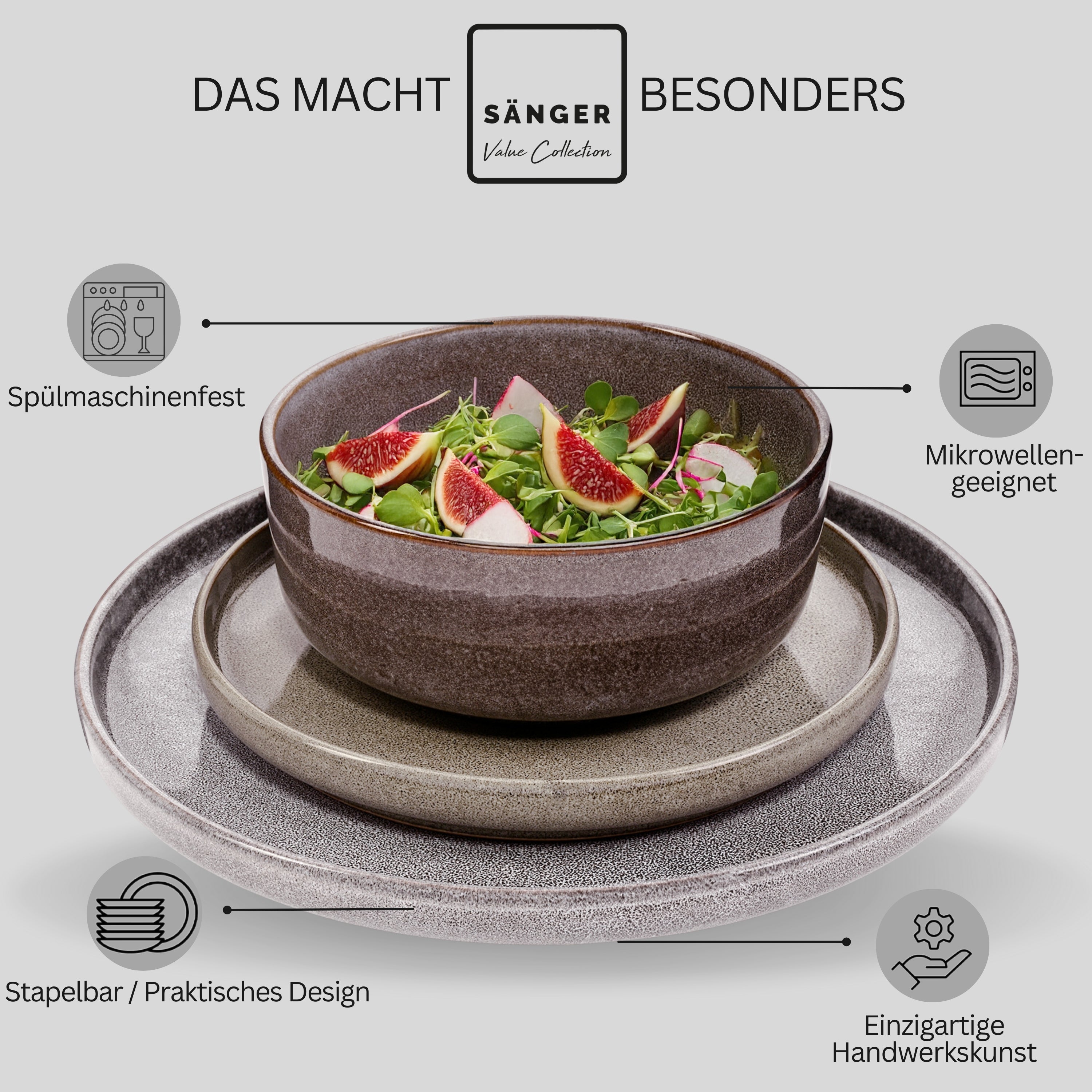SÄNGER Kairo Dinnerware Set - 12-piece stoneware