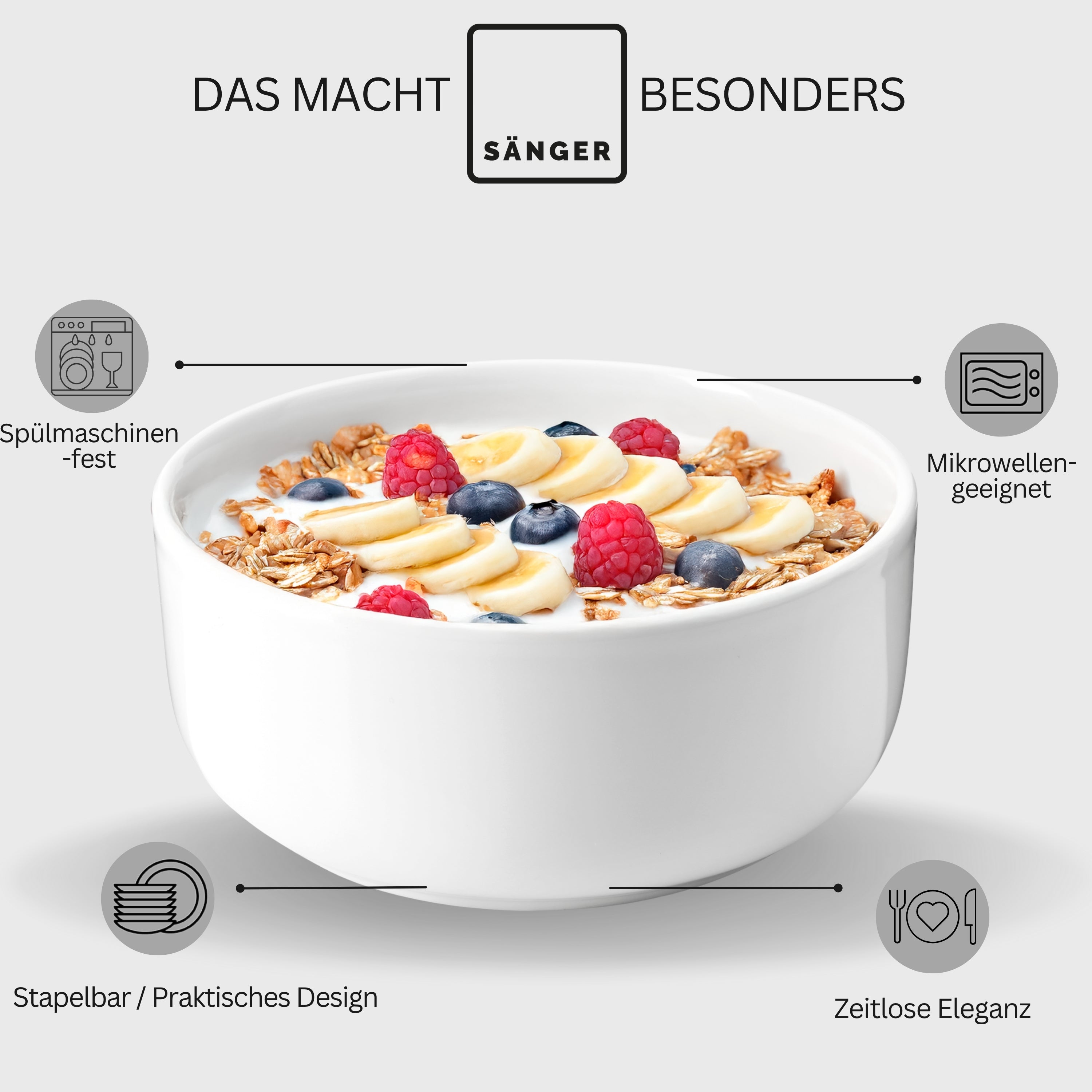 SÄNGER Porzellan Geschirrset Marlo 24-teilig für 6 Personen