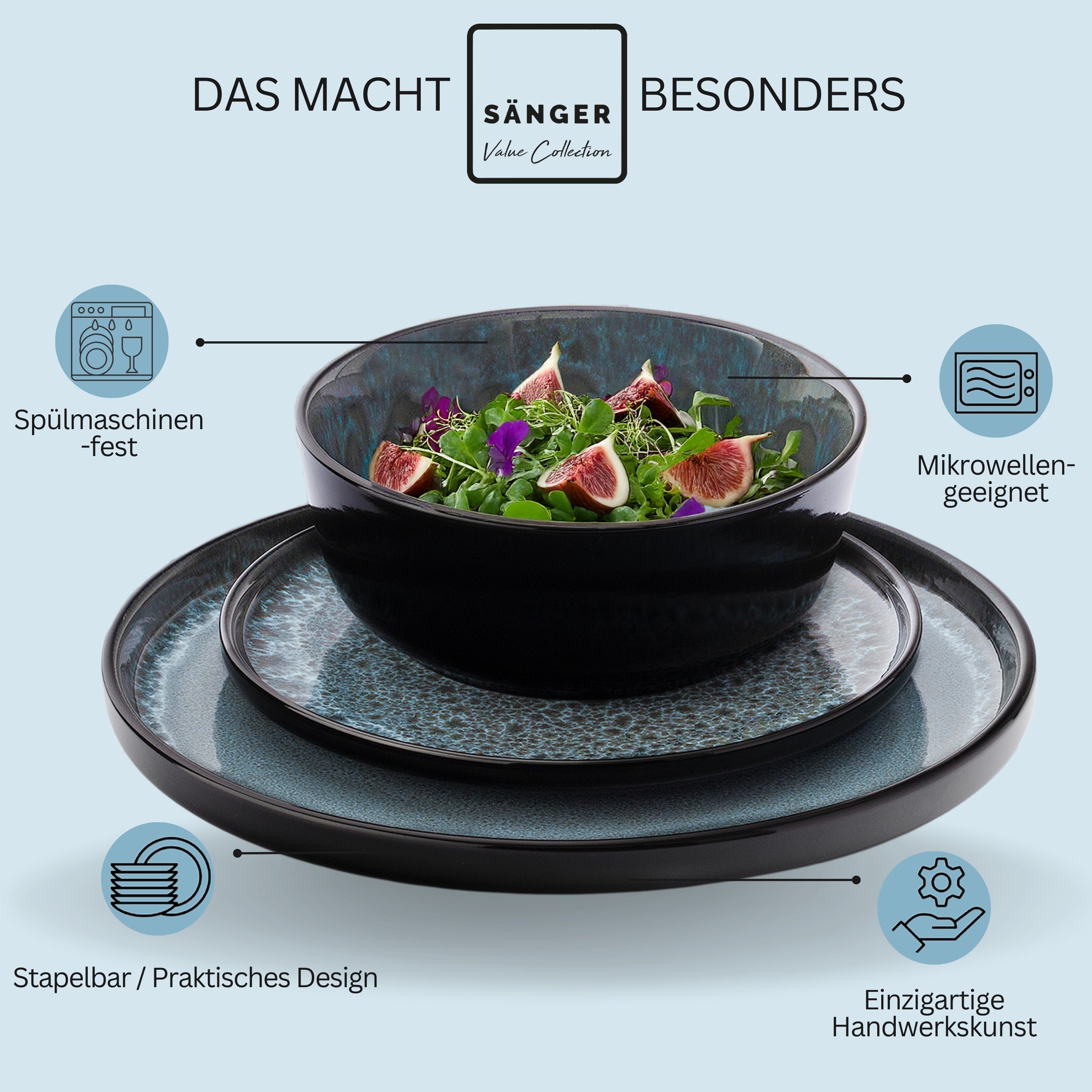 SÄNGER Dinnerware Set Manila - 18-Piece Stoneware