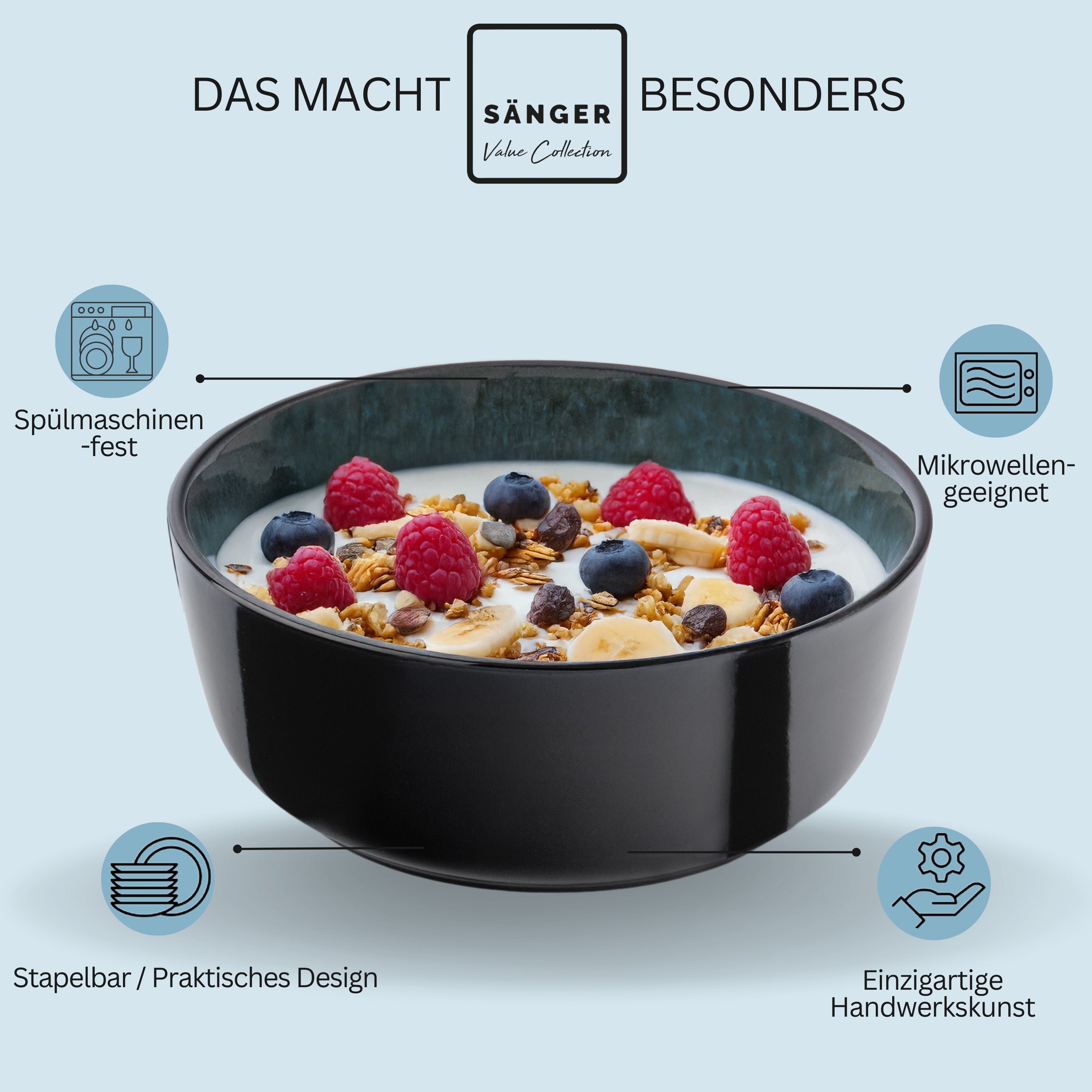 SÄNGER Schalen Set Manila - 6 teilig aus Steingut
