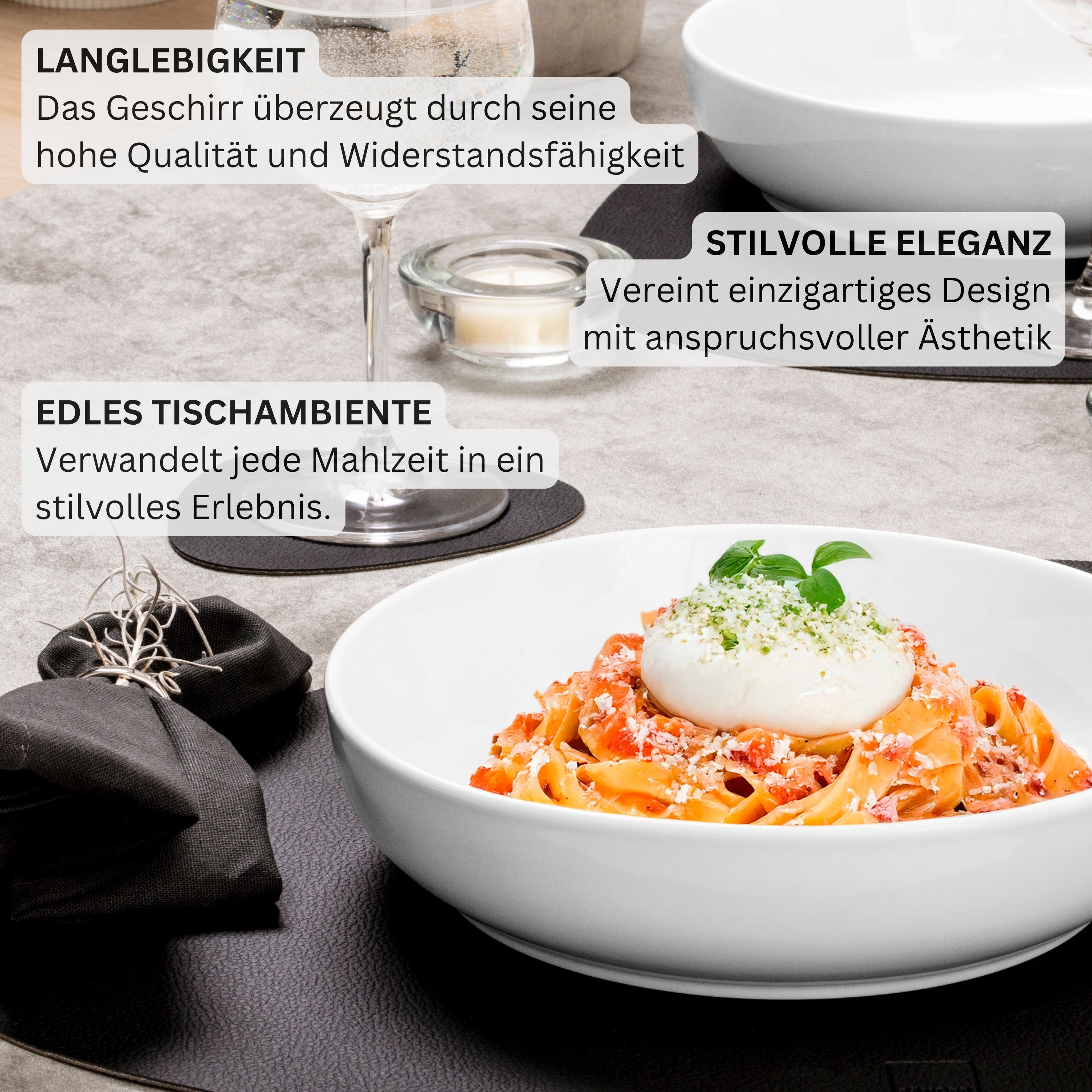 SÄNGER Porcelain Pasta Bowls Marlo 6-piece for 6 people