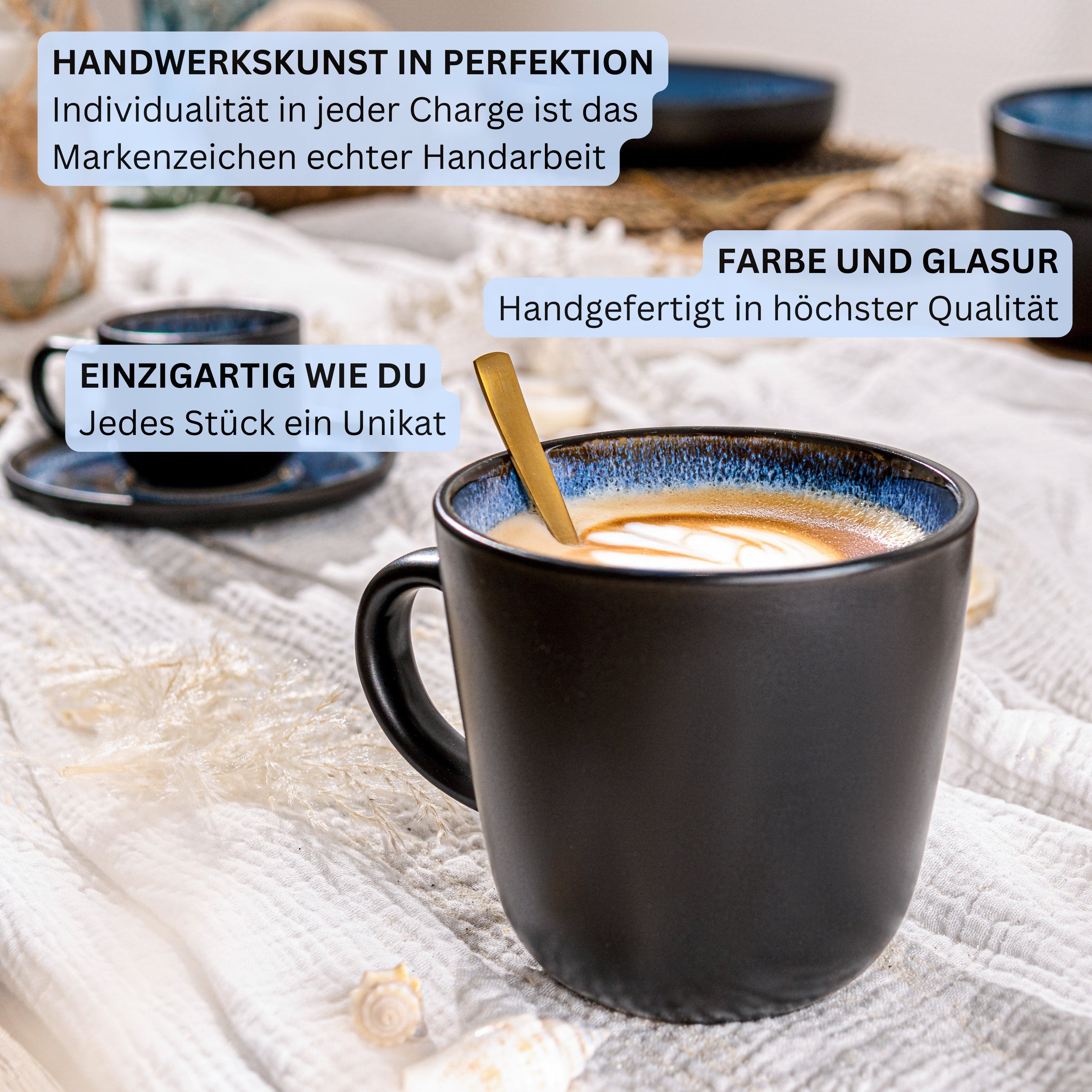 SÄNGER Steingut Geschirrset Aruba, Kombiservice 30 teilig für 6 Personen