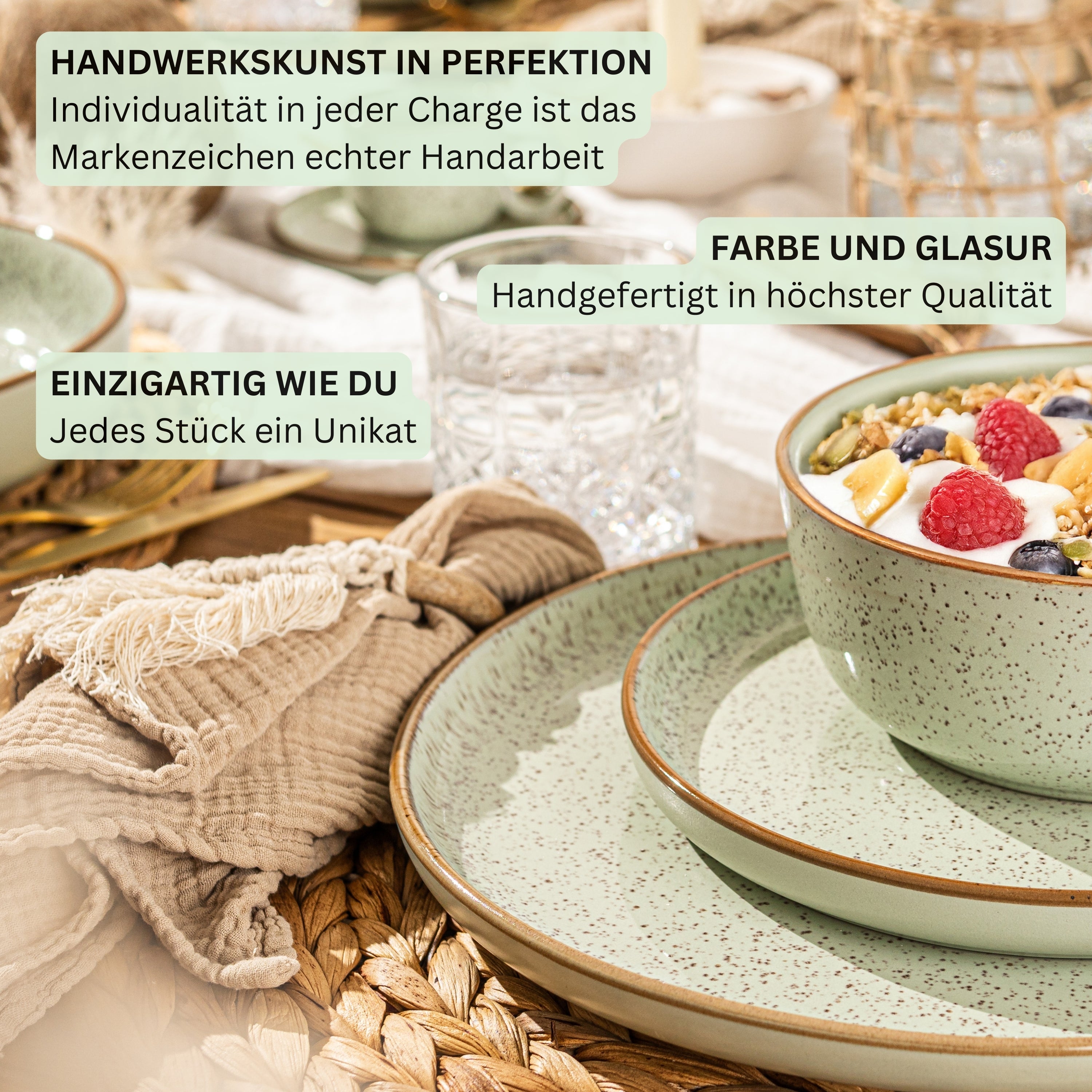 SÄNGER Dessert Plate Set Rio Mint 4-Piece