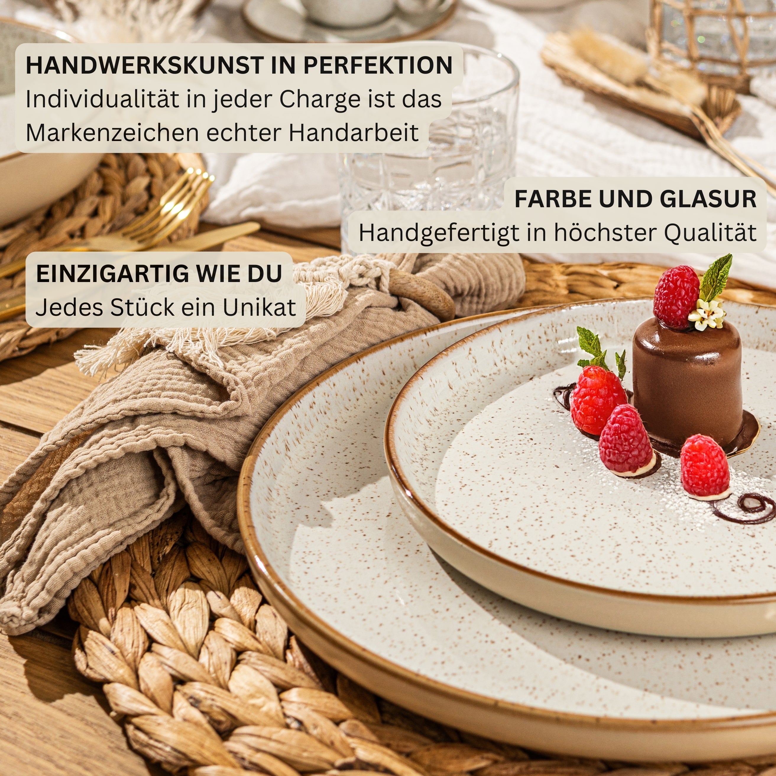 SÄNGER Dessertteller Set Rio Creme 4 teilig