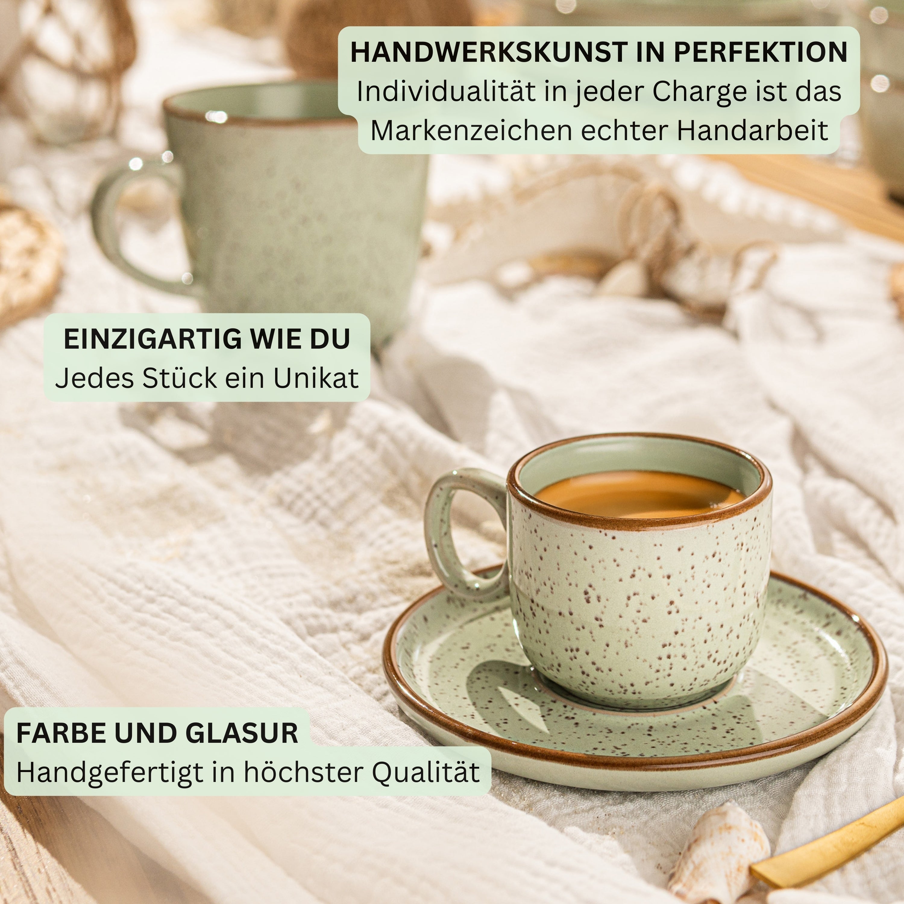 SÄNGER Espressotassen Set Rio Minze 8 teilig für 4 Personen