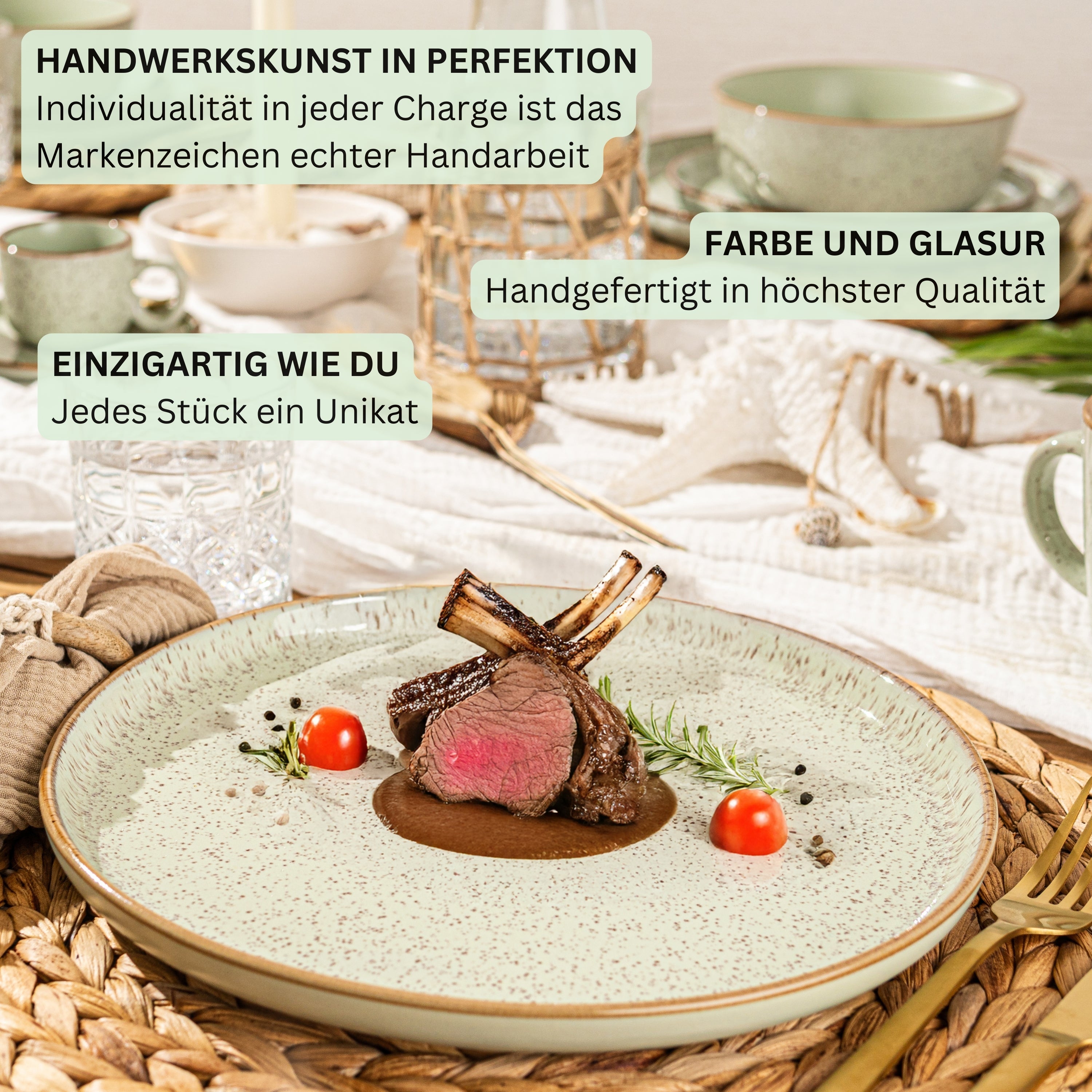 SÄNGER Rio Mint Dinnerware Set - 18-piece stoneware
