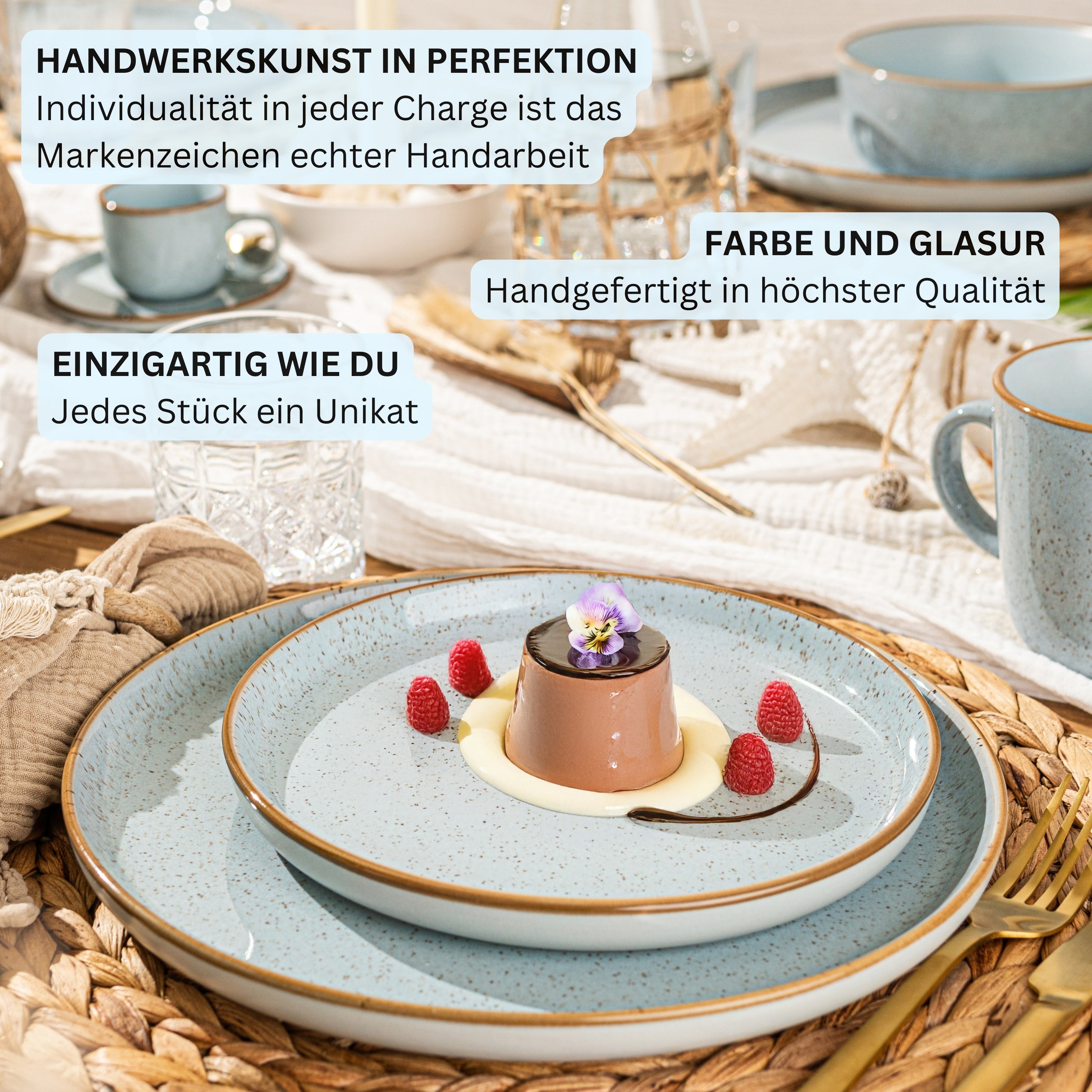 SÄNGER Tafelservice Rio Lagune - 18 teilig aus Steingut