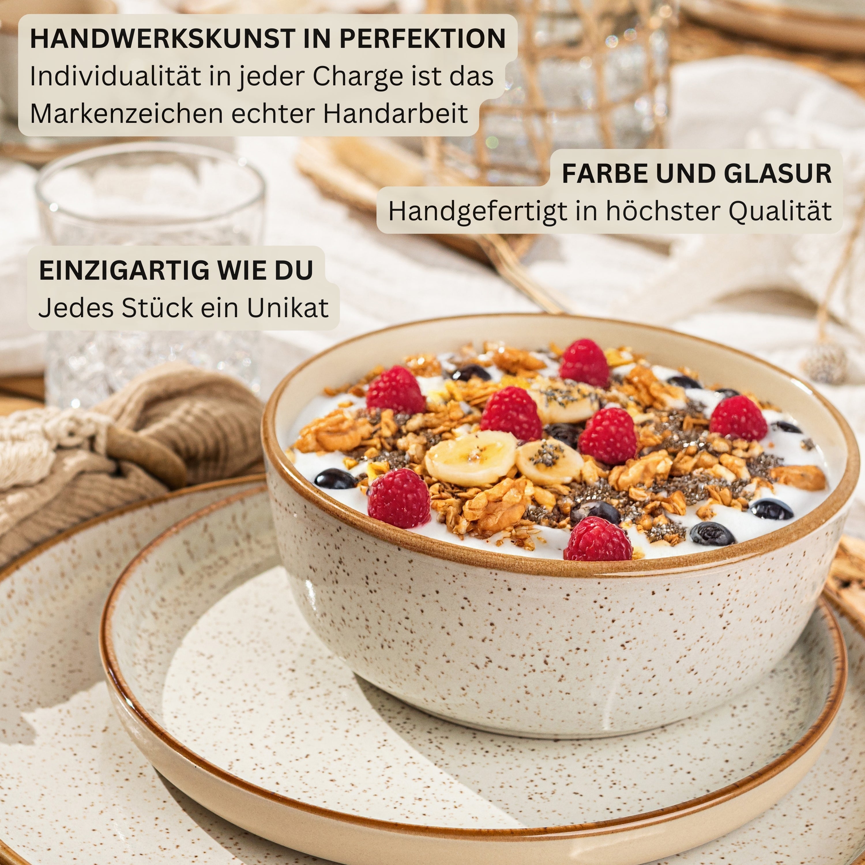 SÄNGER Schalen Set Rio Creme - 6 teilig aus Steingut