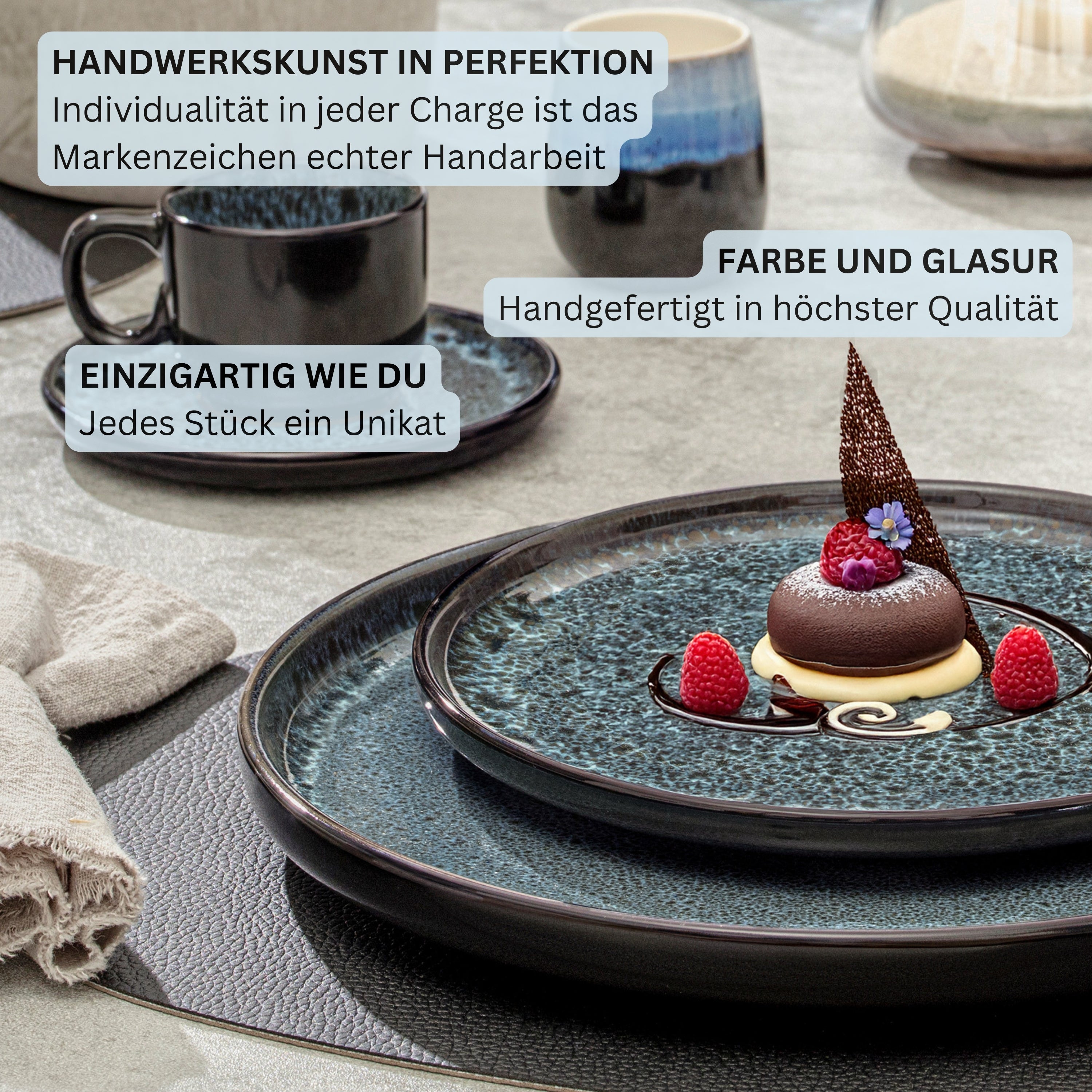 SÄNGER Speiseteller Set Manila - 6 teilig aus Steingut