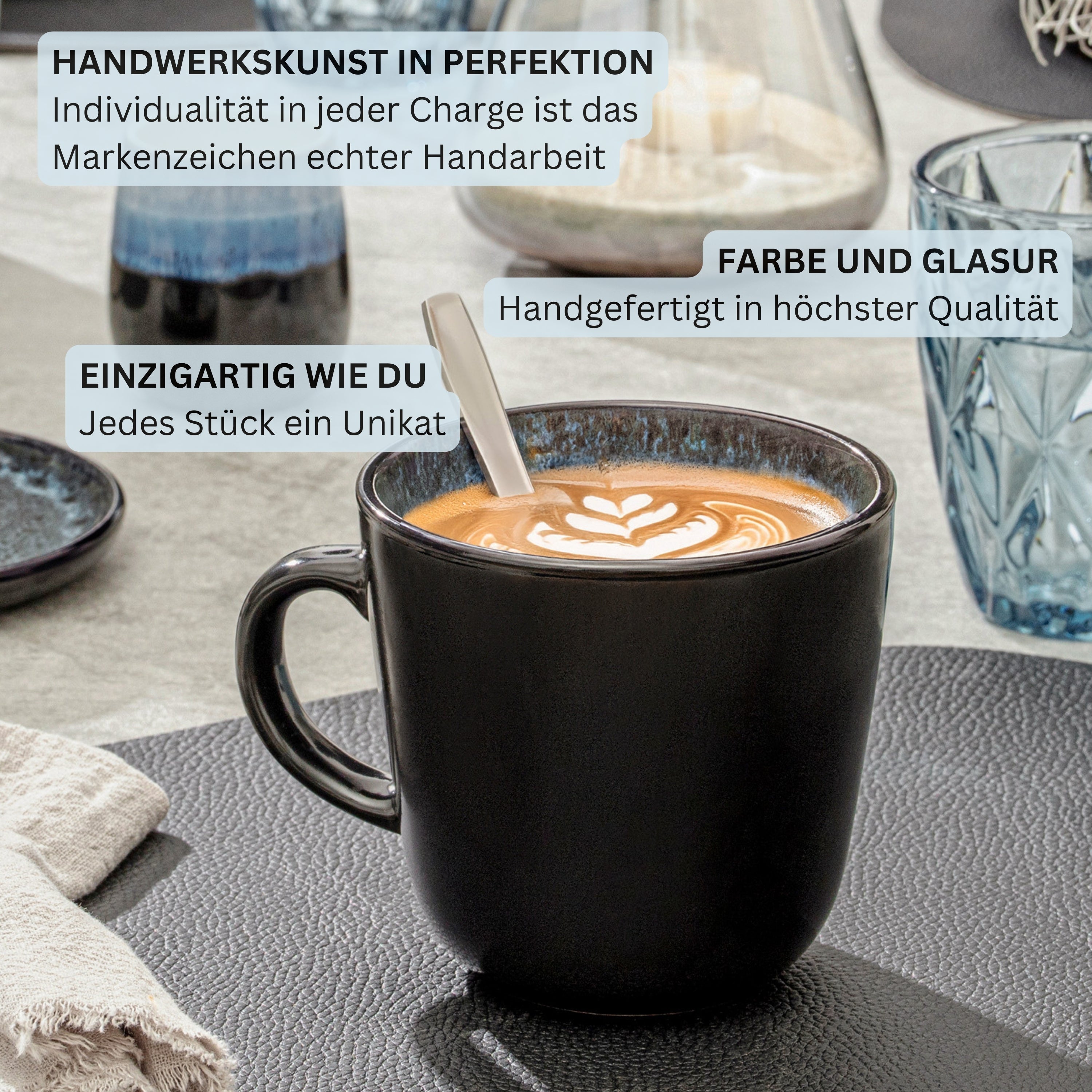 SÄNGER Kaffeebecher Set Manila - 6 teilig aus Steingut