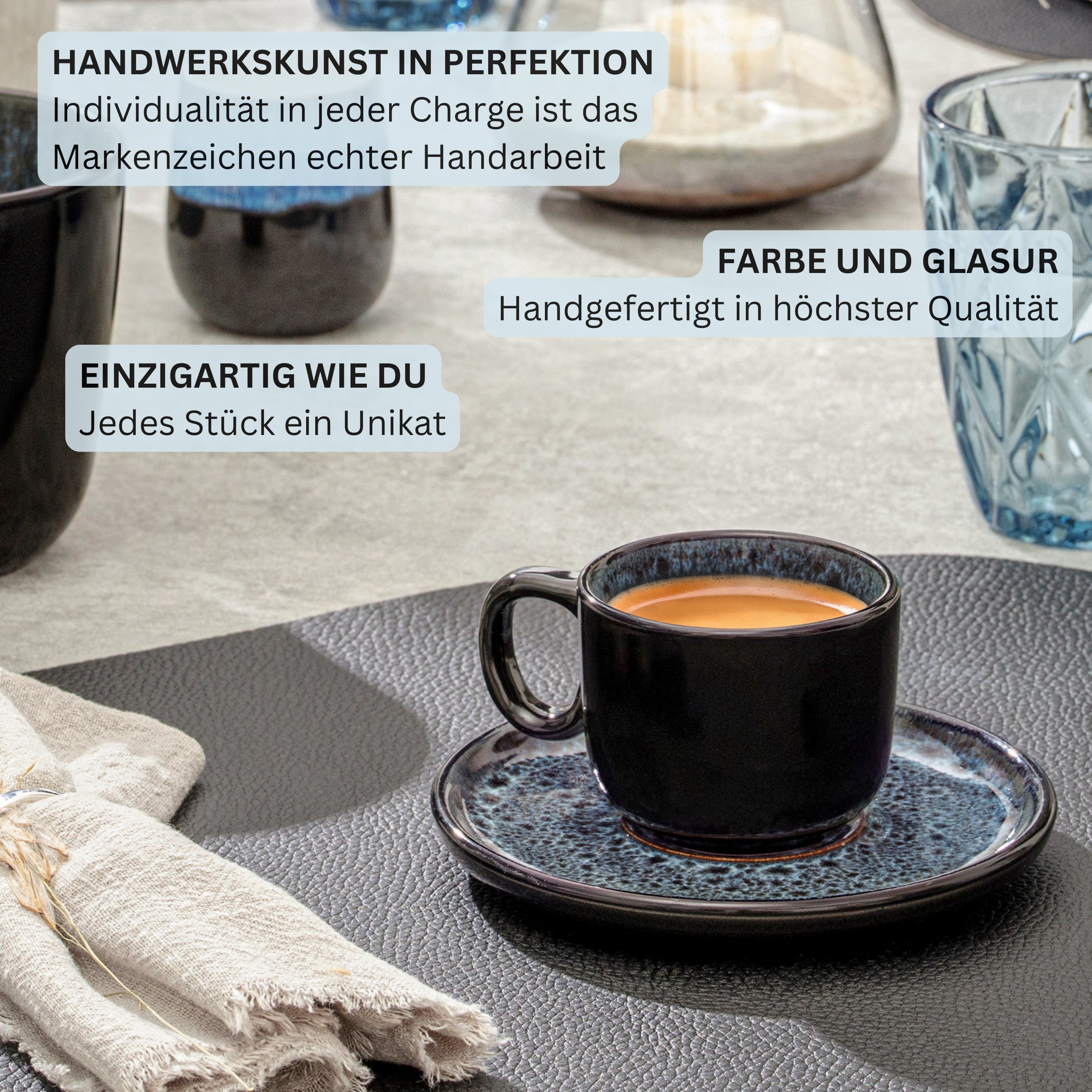 SÄNGER Espressotassen Set Manila - 12 teilig aus Steingut