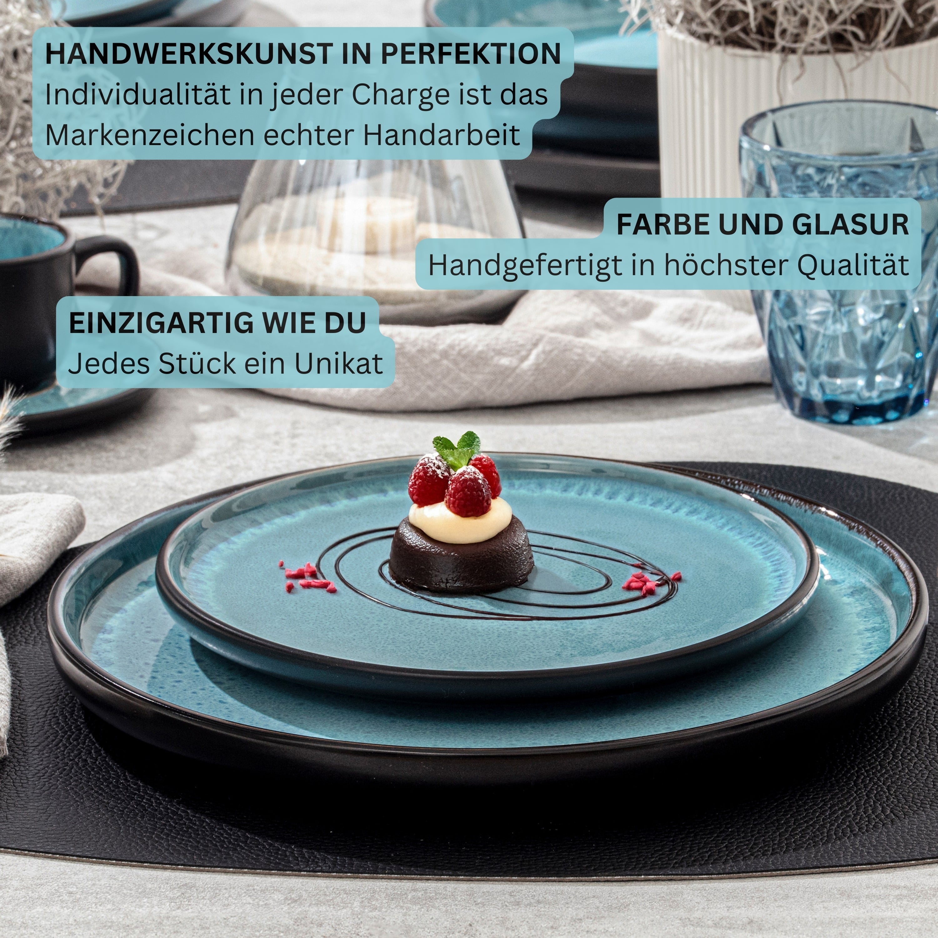 SÄNGER Dinner Plate Set Granada - 6 pieces, made of stoneware