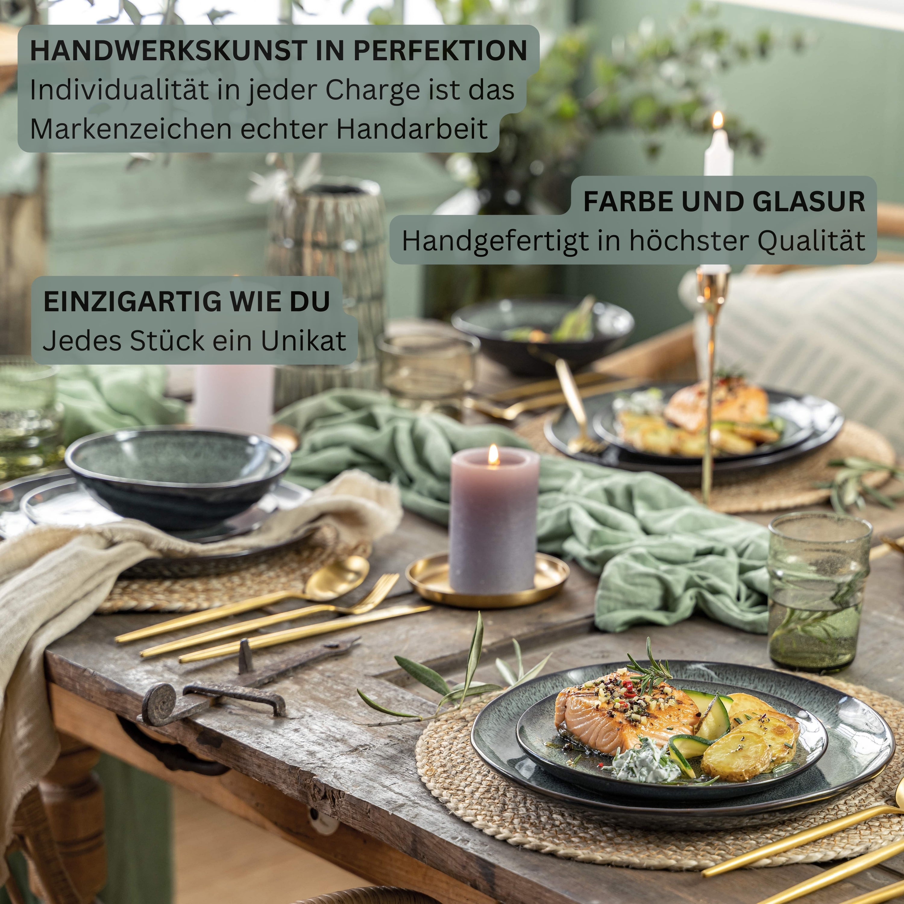 SÄNGER Steingut Geschirrset Kopenhagen, Tafelservice 36 teilig für 12 Personen