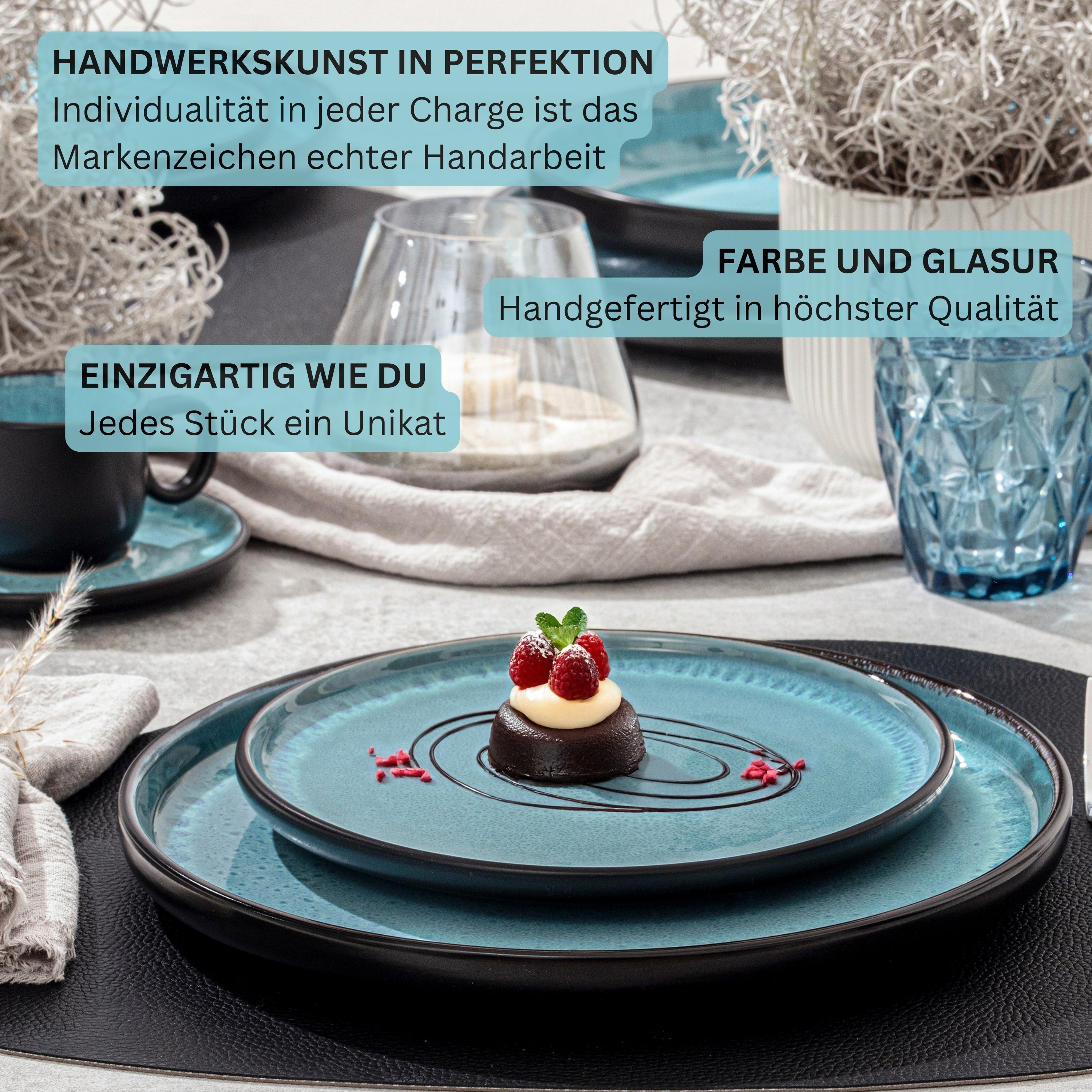 SÄNGER Steingut Geschirrset Granada, Kombiservice 30 teilig für 6 Personen