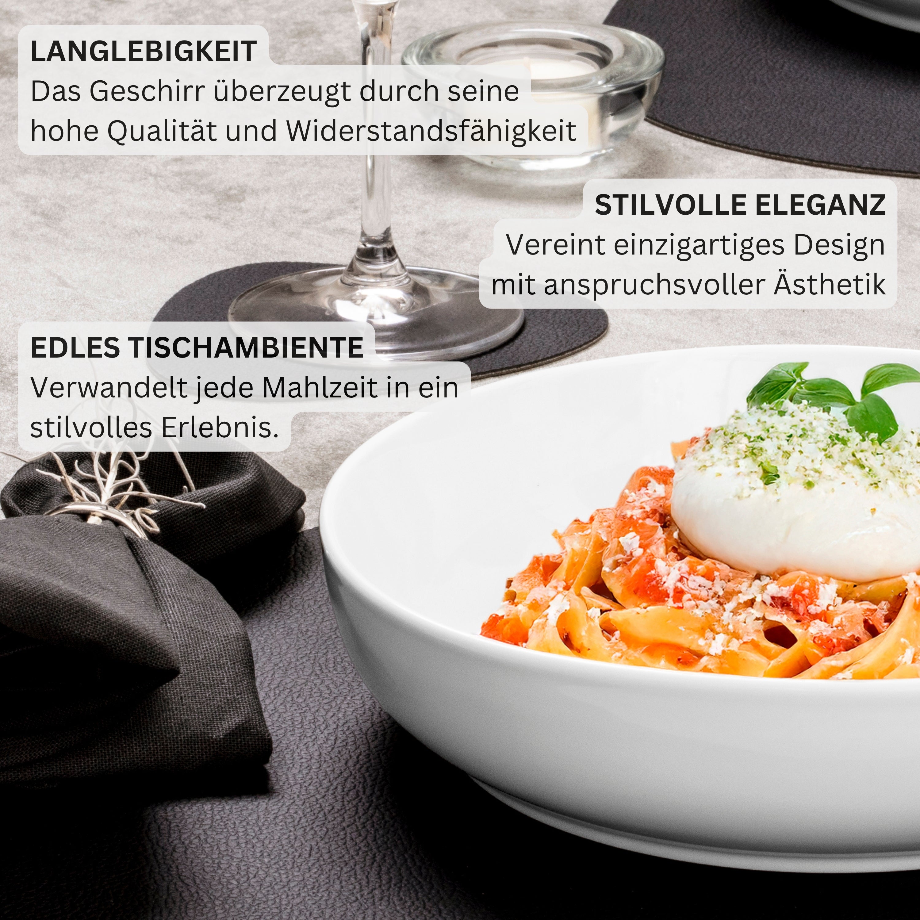 SÄNGER Porzellan Geschirrset Marlo 30-teilig für 6 Personen