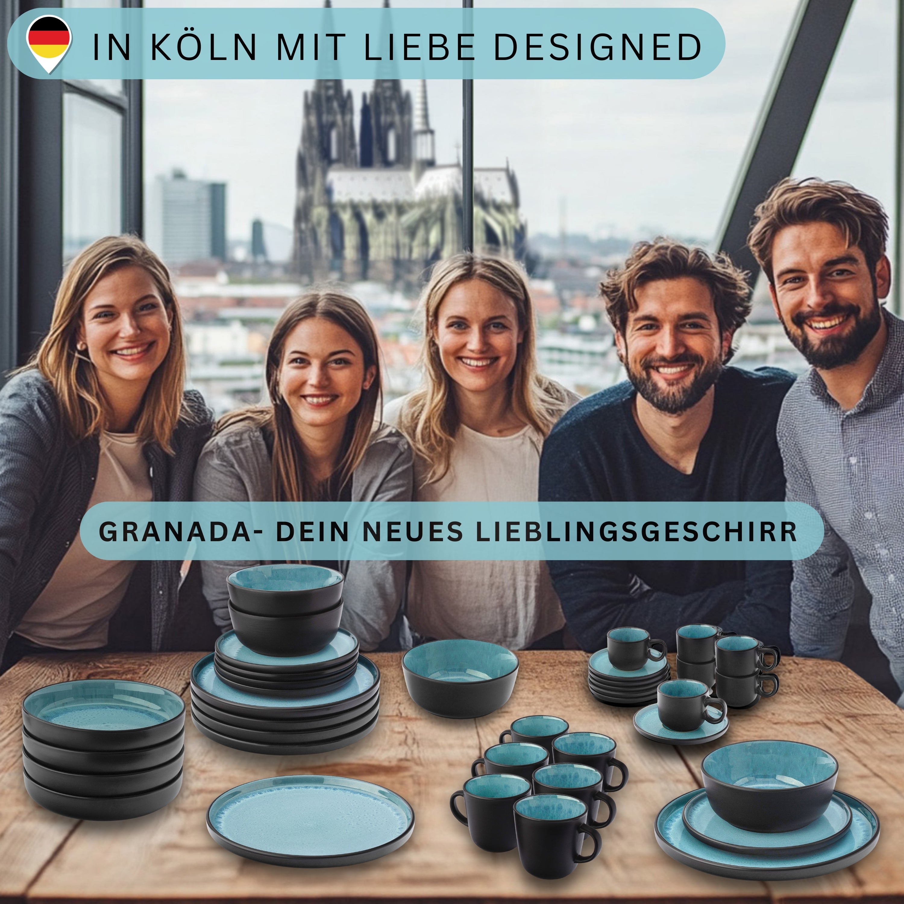 SÄNGER Coffee Mug Set Granada - 6-piece stoneware