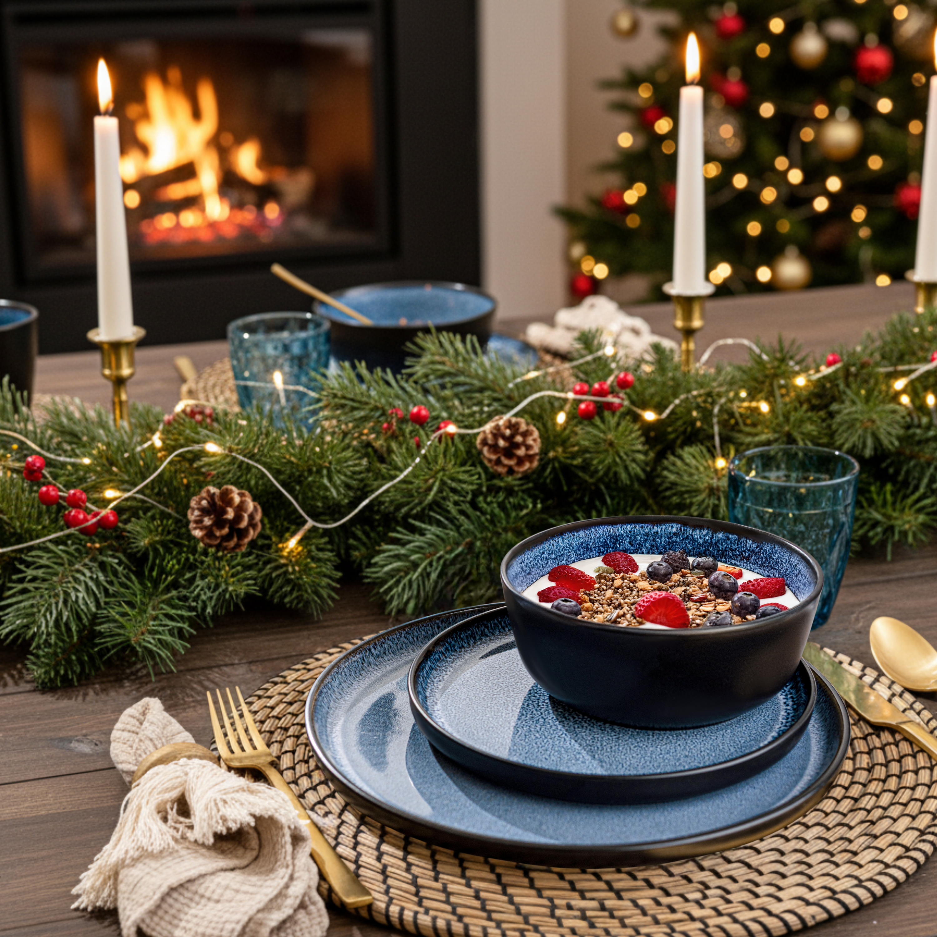 SÄNGER Steingut Geschirrset Aruba, Tafelservice 18 teilig für 6 Personen