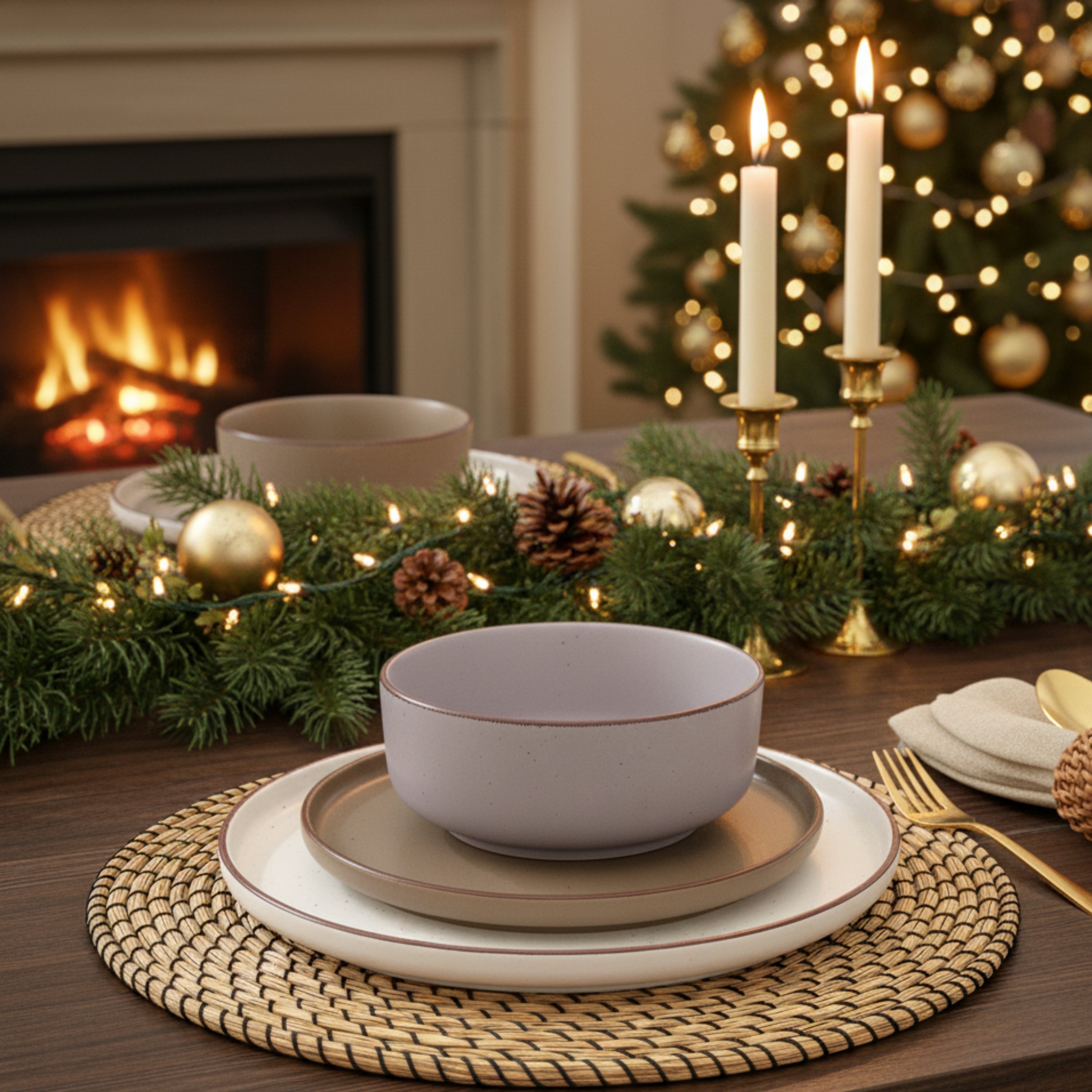 SÄNGER Steingut Geschirrset Bombay Erdfarben 20 teilig für 4 Personen