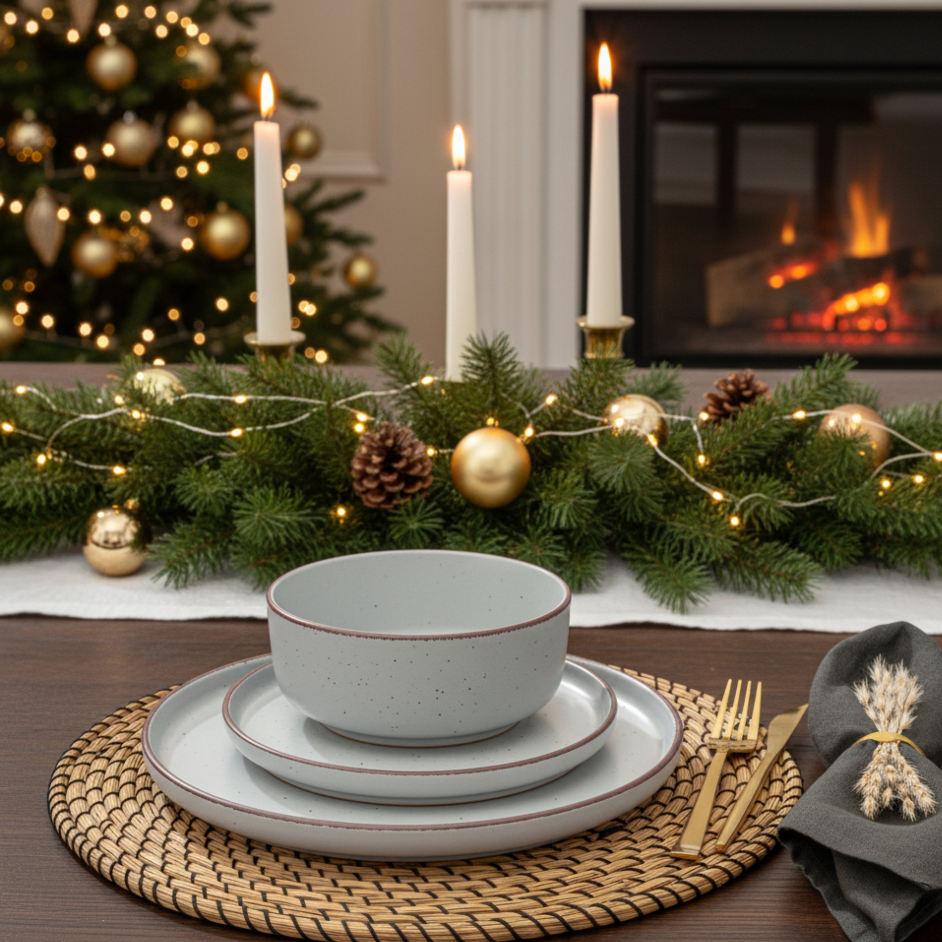 SÄNGER Steingut Geschirrset Bombay Stone 20 teilig für 4 Personen