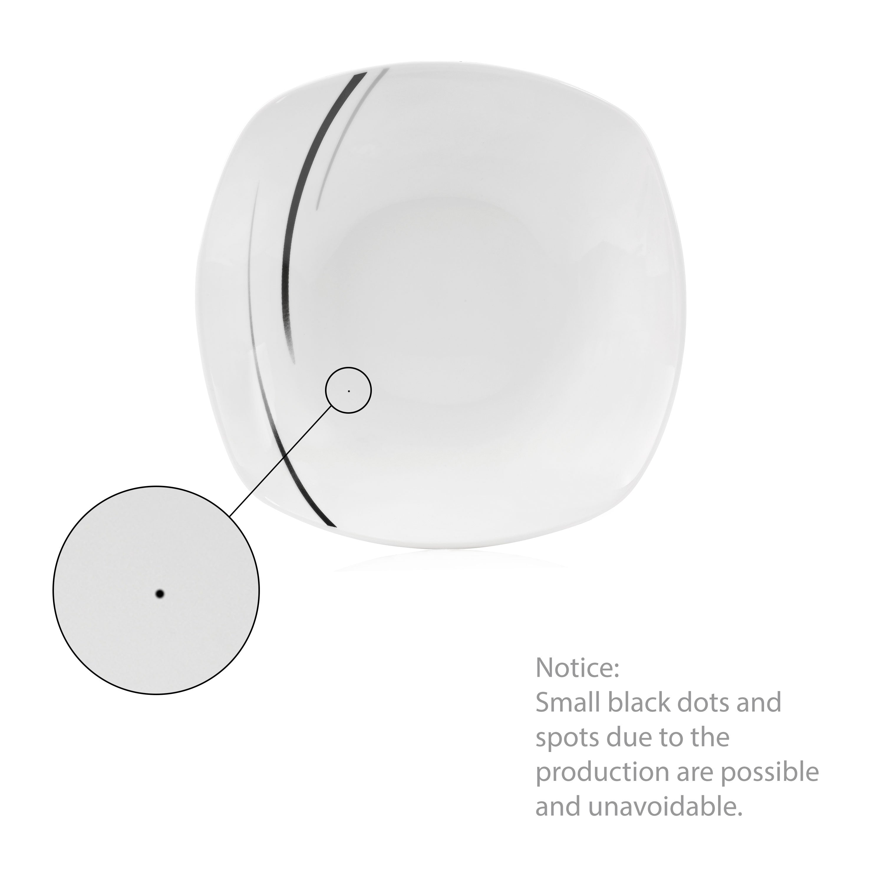 SÄNGER Porcelain Dinnerware Set Bilgola Black Lines, Combi-Set 36 Pieces for 6 People