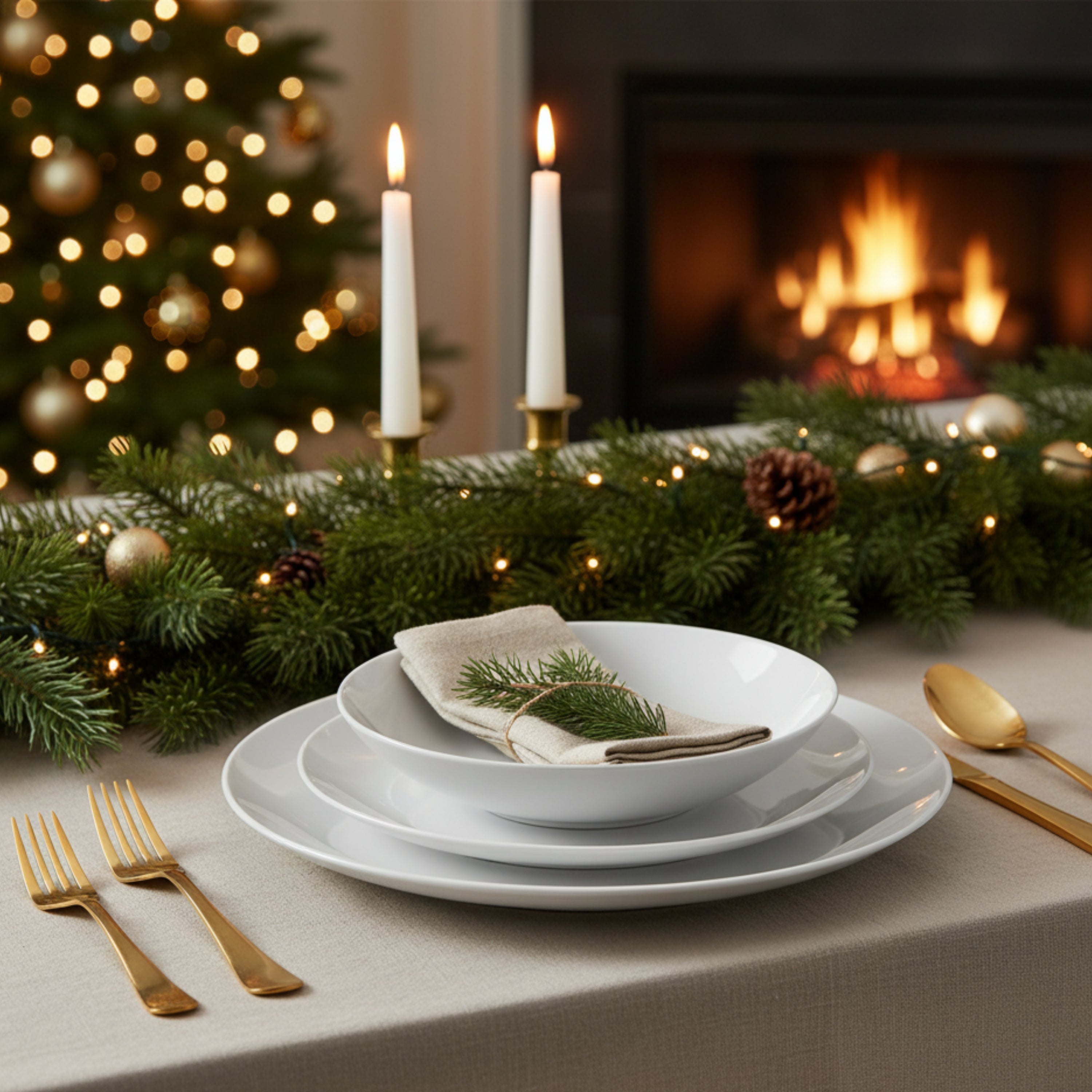 SÄNGER Porzellan Geschirrset New Port, Tafelservice 24 teilig für 6 Personen