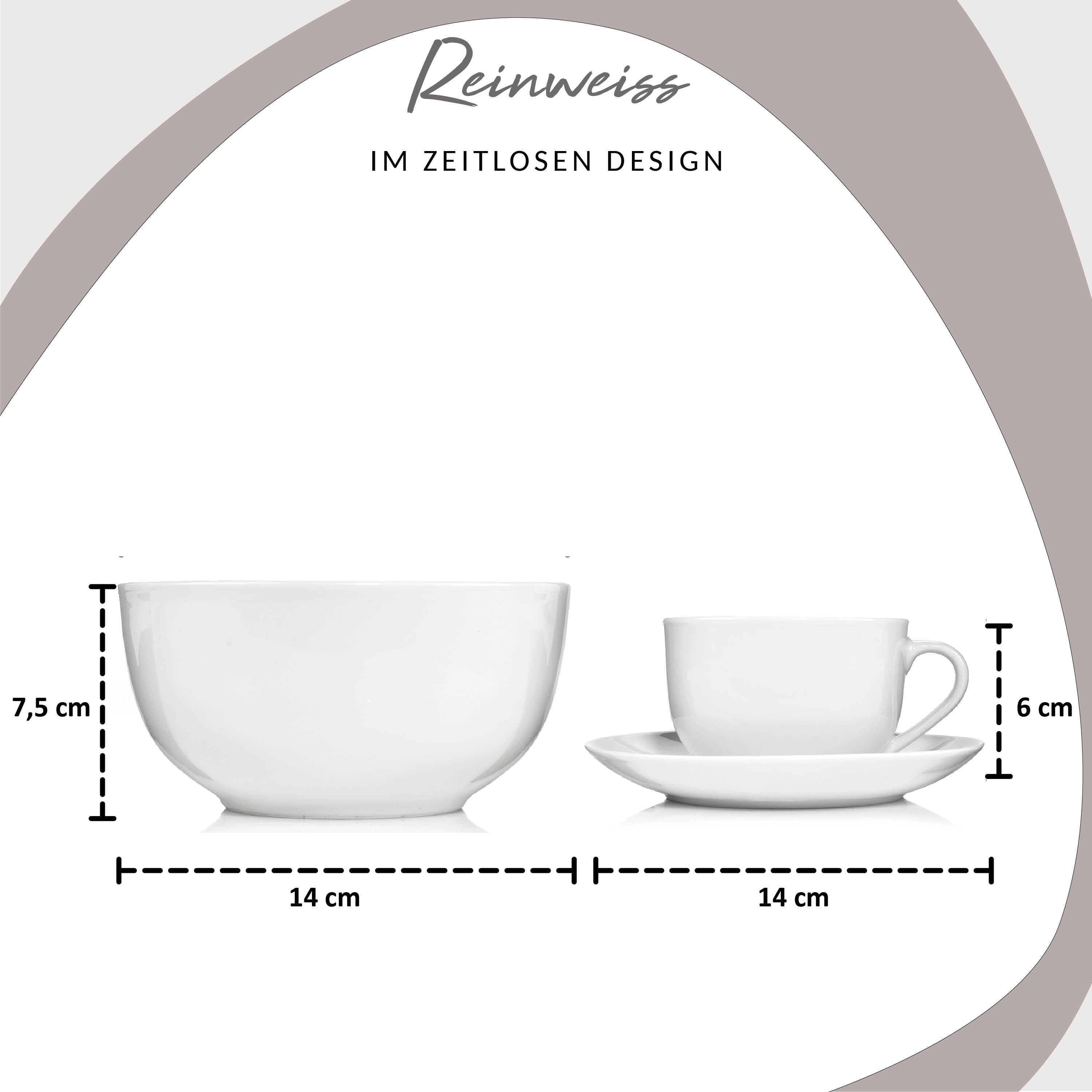 SÄNGER Porzellan Geschirrset New Port, Kombiservice 86 teilig für 12 Personen