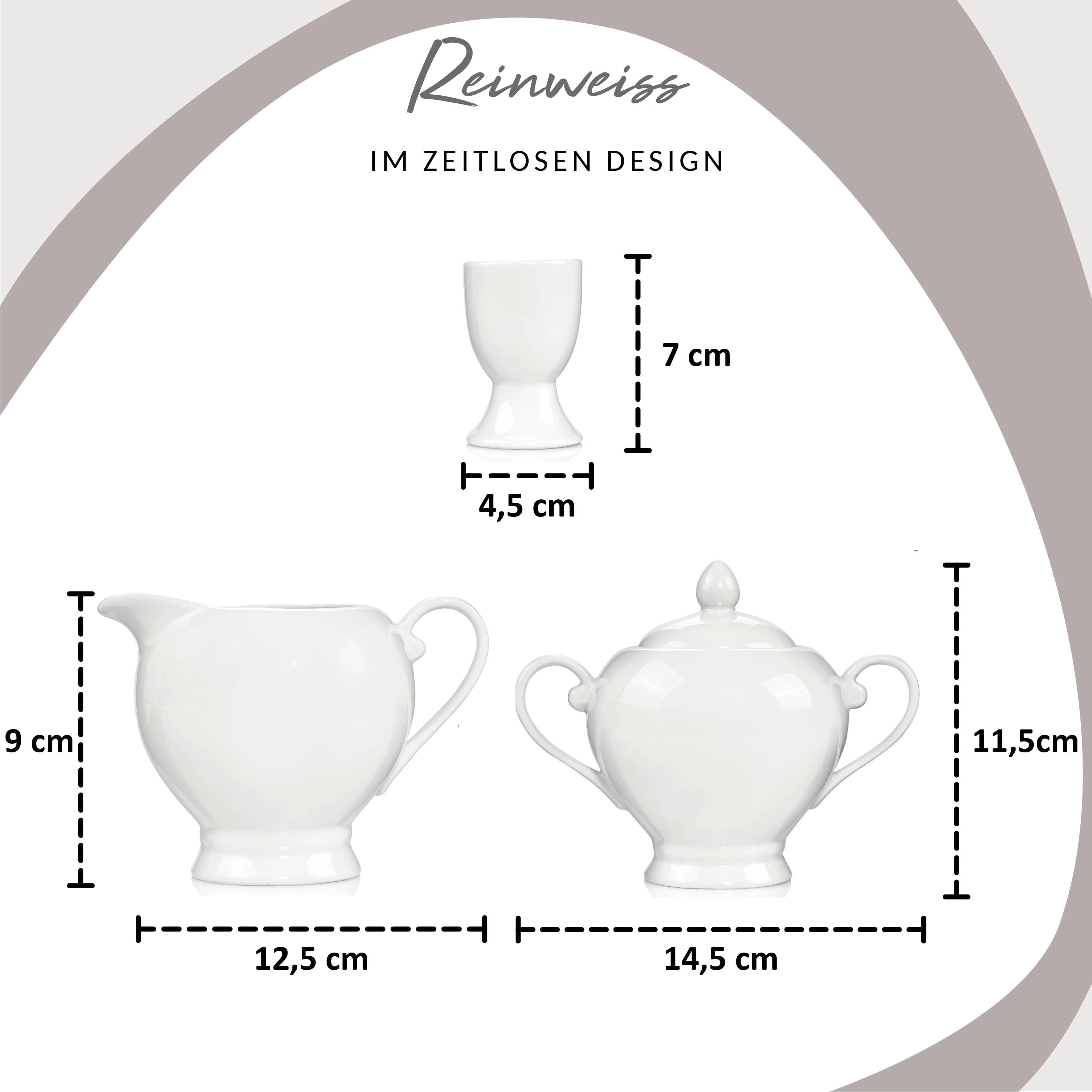 SÄNGER Porzellan Geschirrset New Port, Kombiservice 86 teilig für 12 Personen