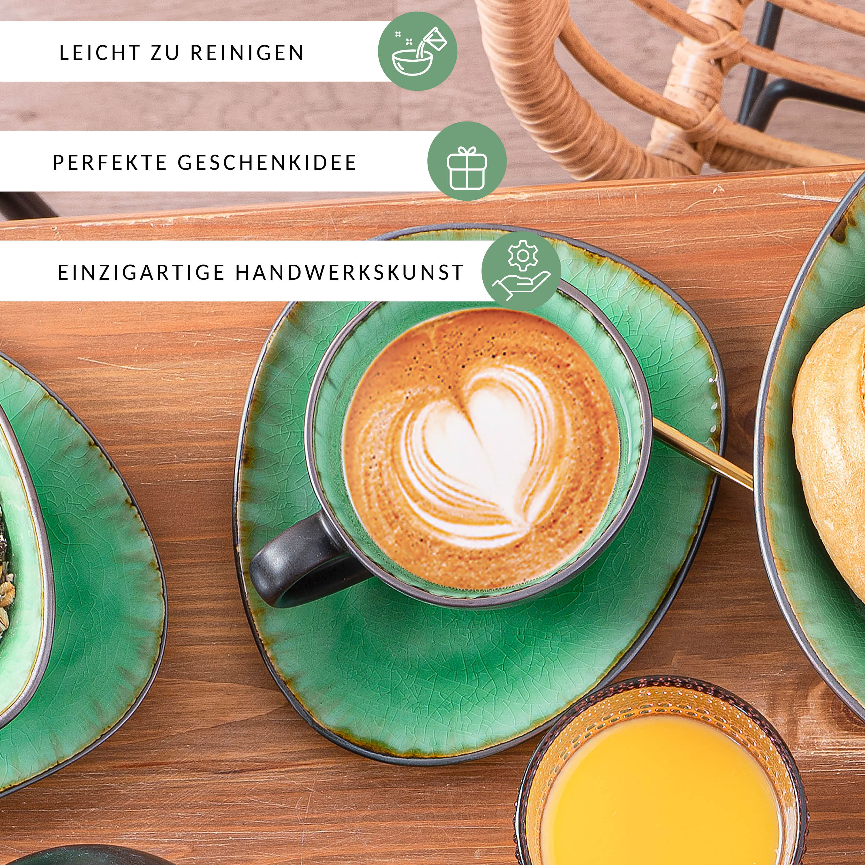 SÄNGER Espressotassen Set Palm Beach 8 teilig