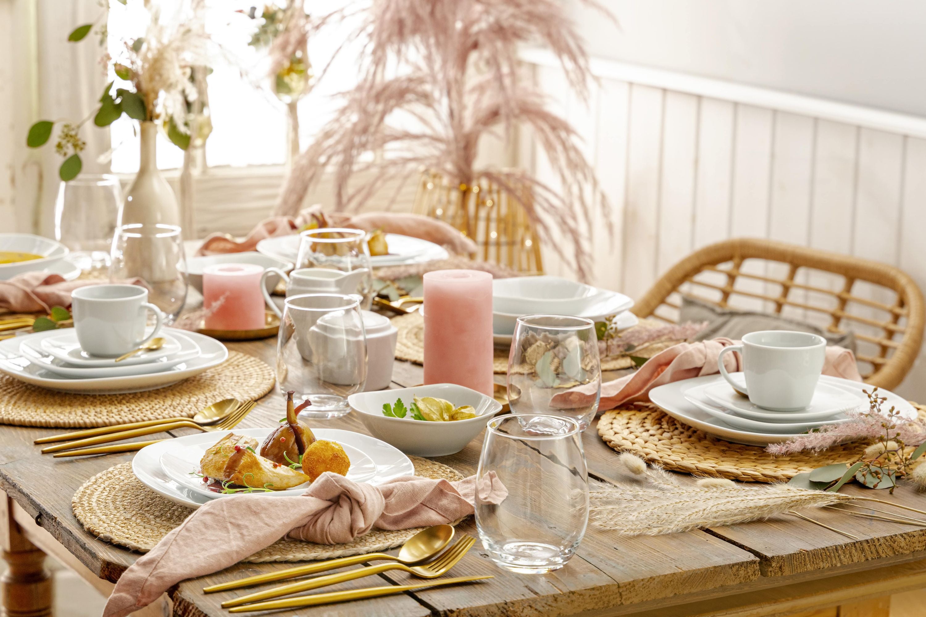 SÄNGER Porzellan Geschirrset Bilgola, Tafelservice 18 teilig für 6 Personen