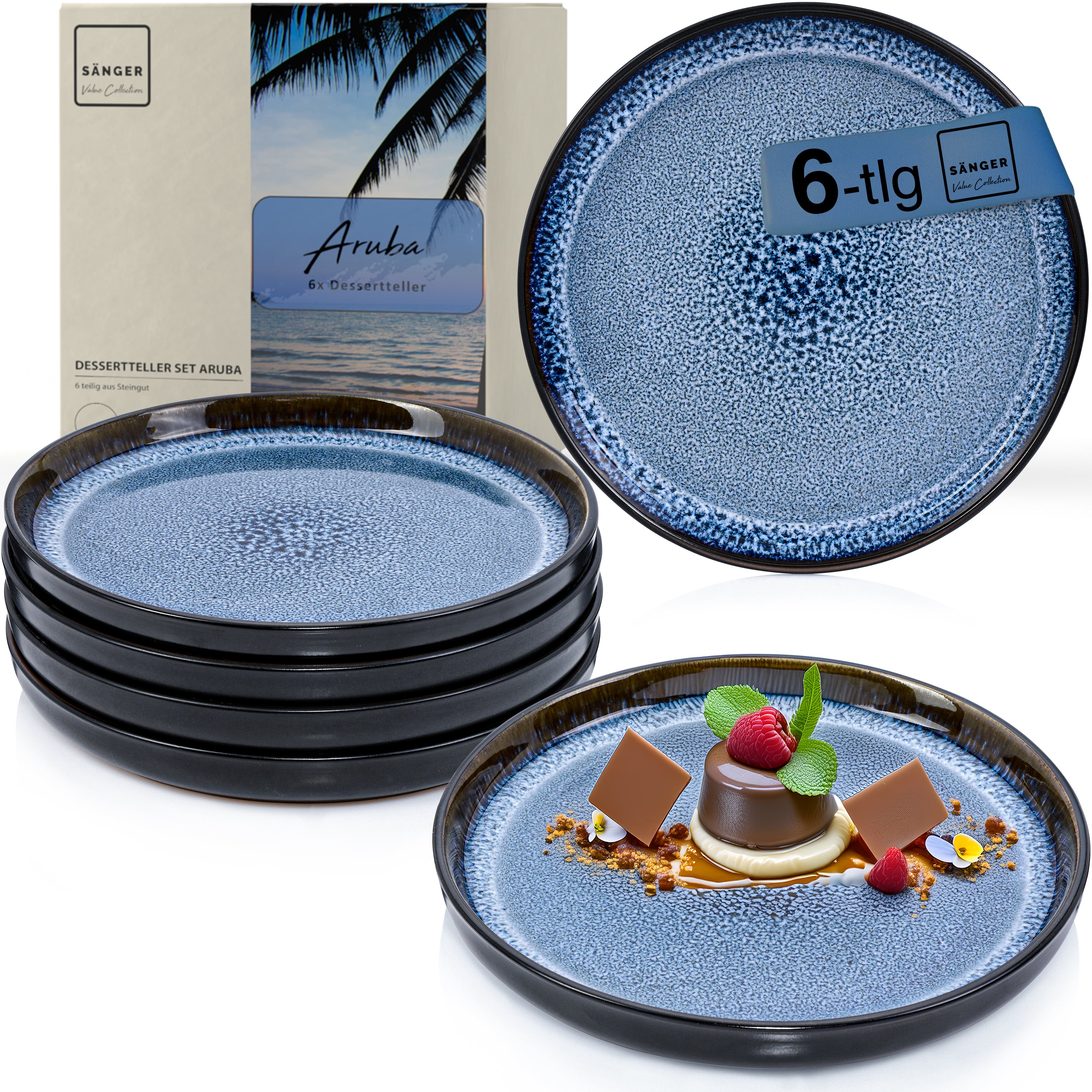 SÄNGER Dessertteller Set Aruba 6 teilig