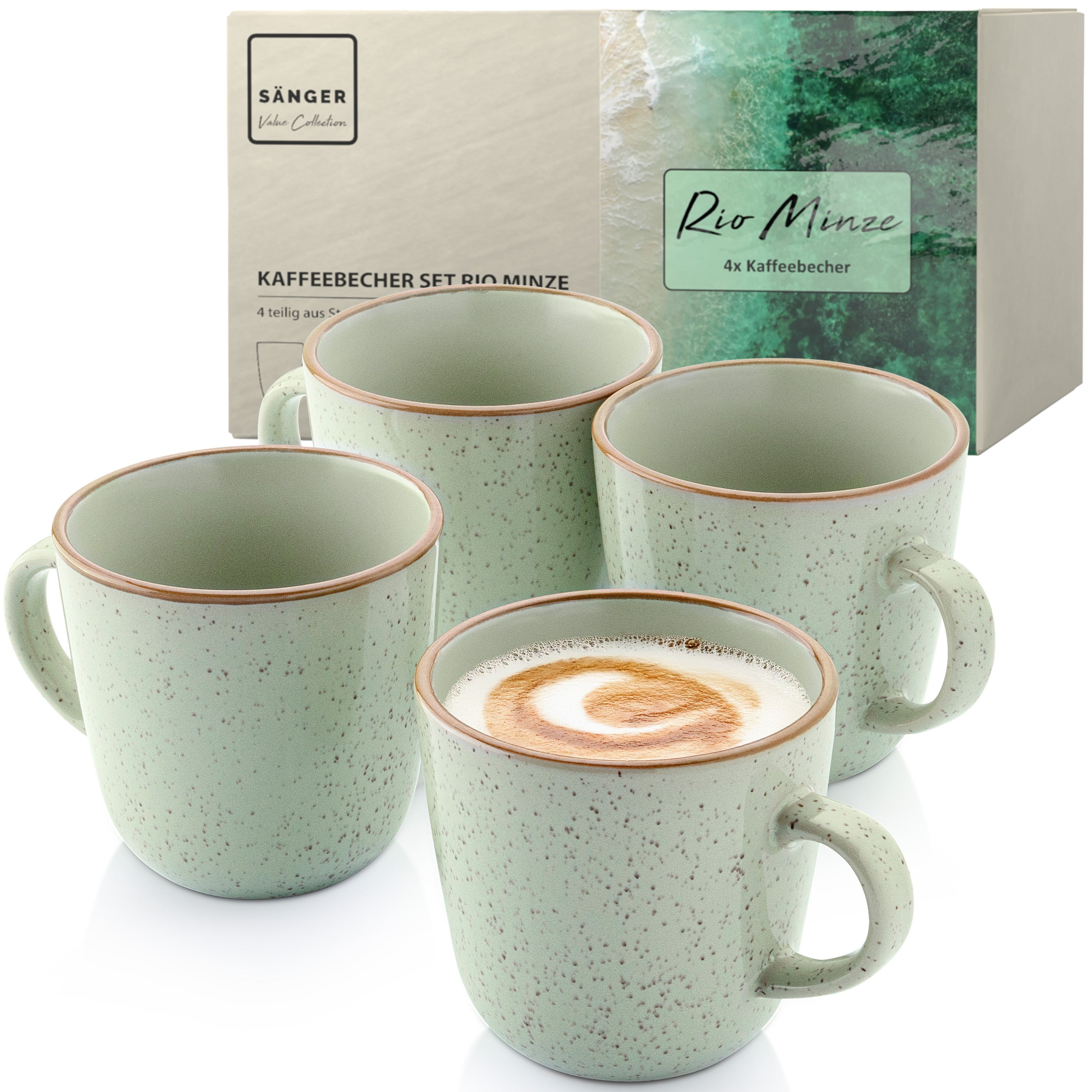 SÄNGER Kaffeebecher Set Rio Minze 4 teilig