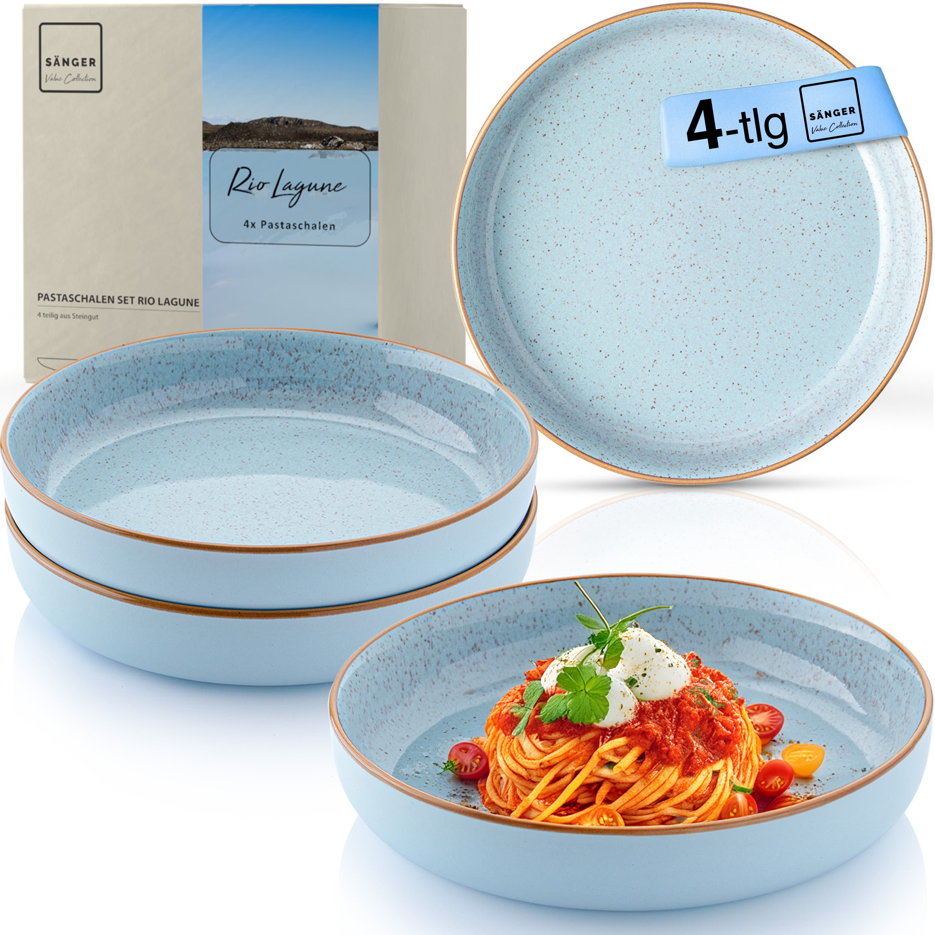SÄNGER Pastaschalen Set Rio Lagune 4 teilig