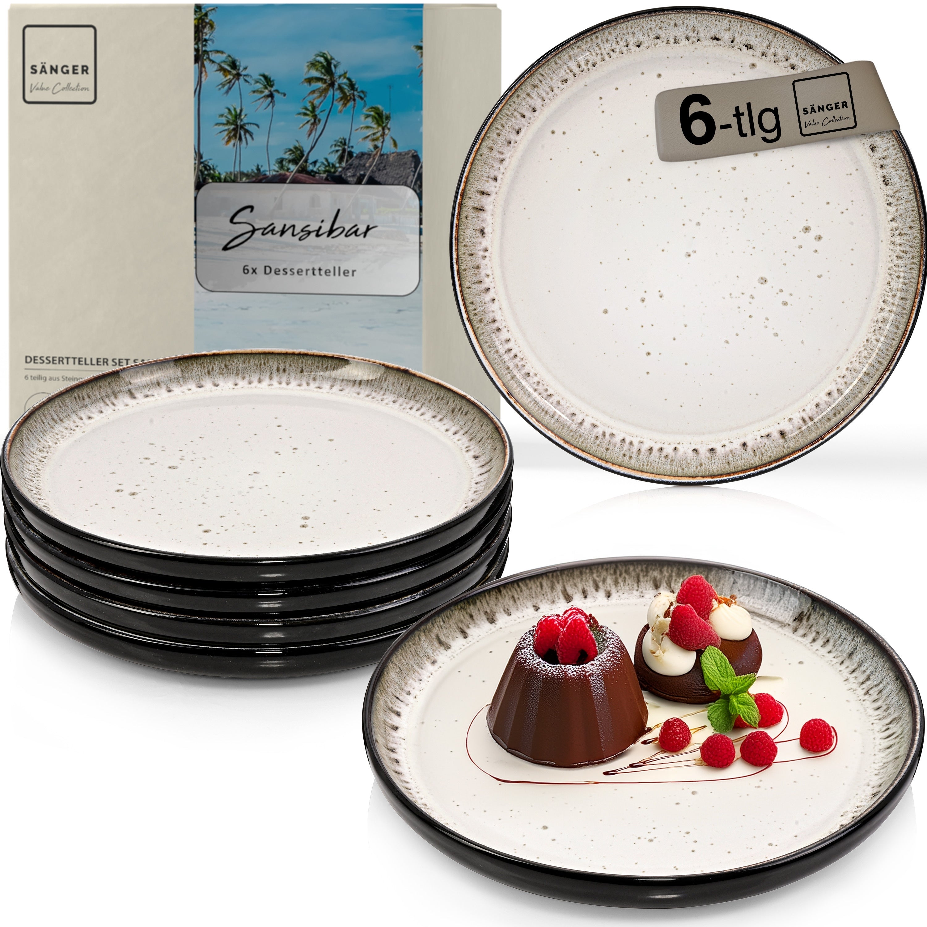 SÄNGER Dessertteller Set Sansibar 6 teilig