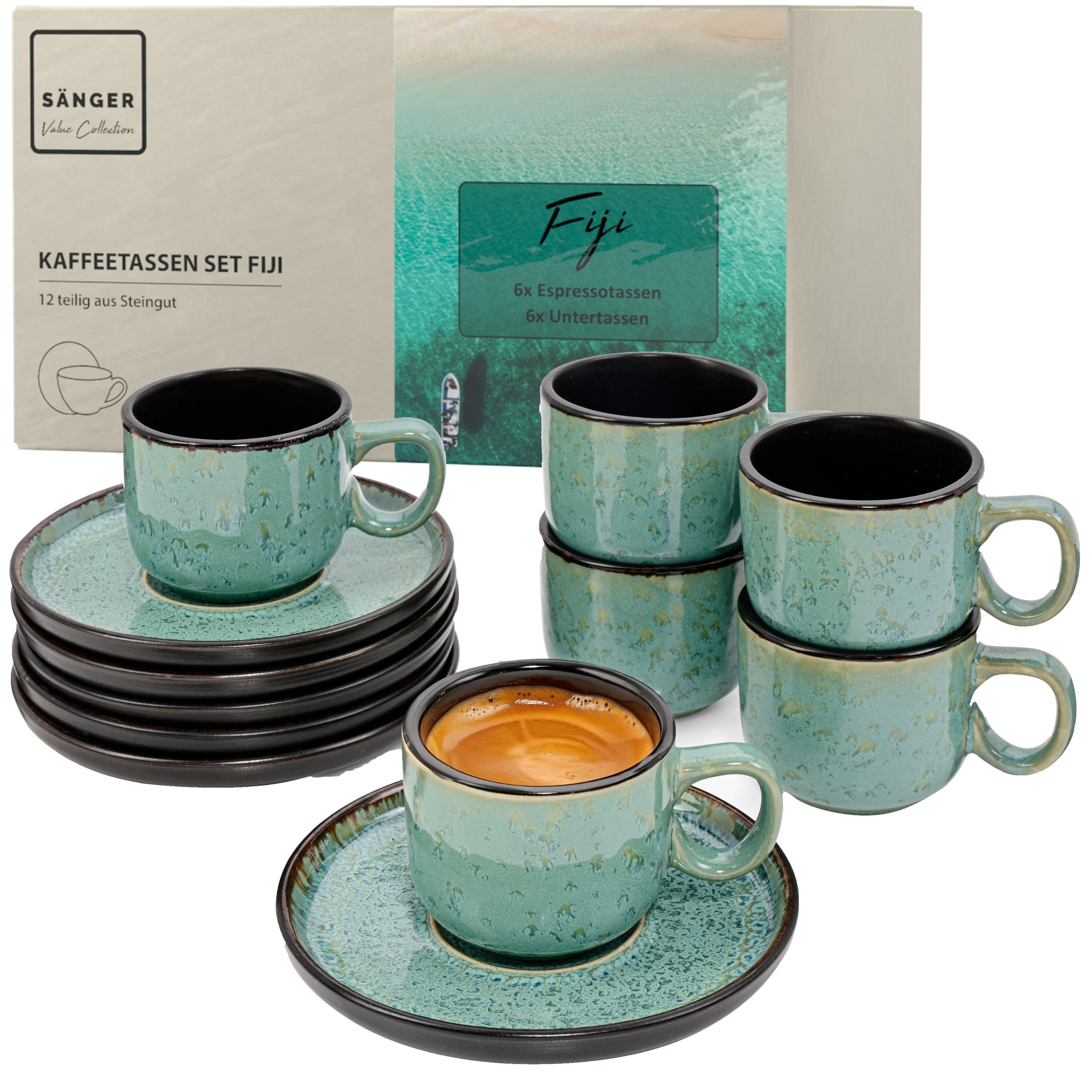 SÄNGER Espressotassen Set Fiji 12 teilig für 6 Personen