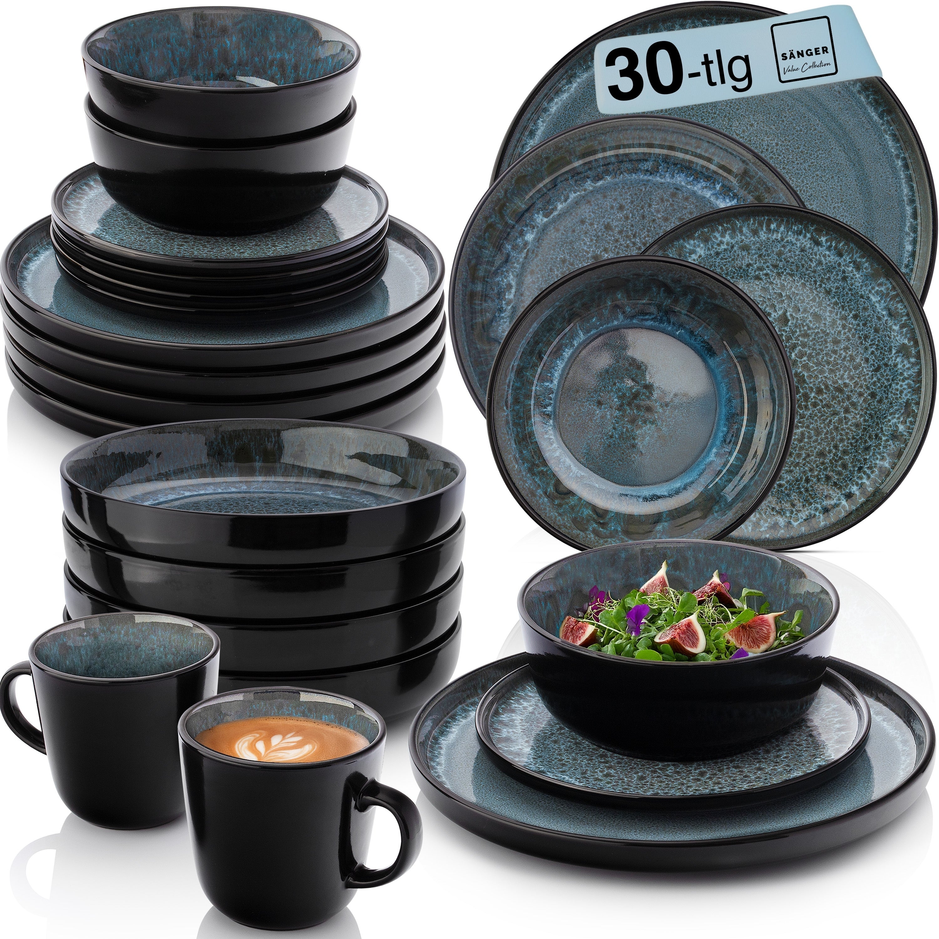 SÄNGER Steingut Kombiservice Manila 30 teilig für 6 Personen