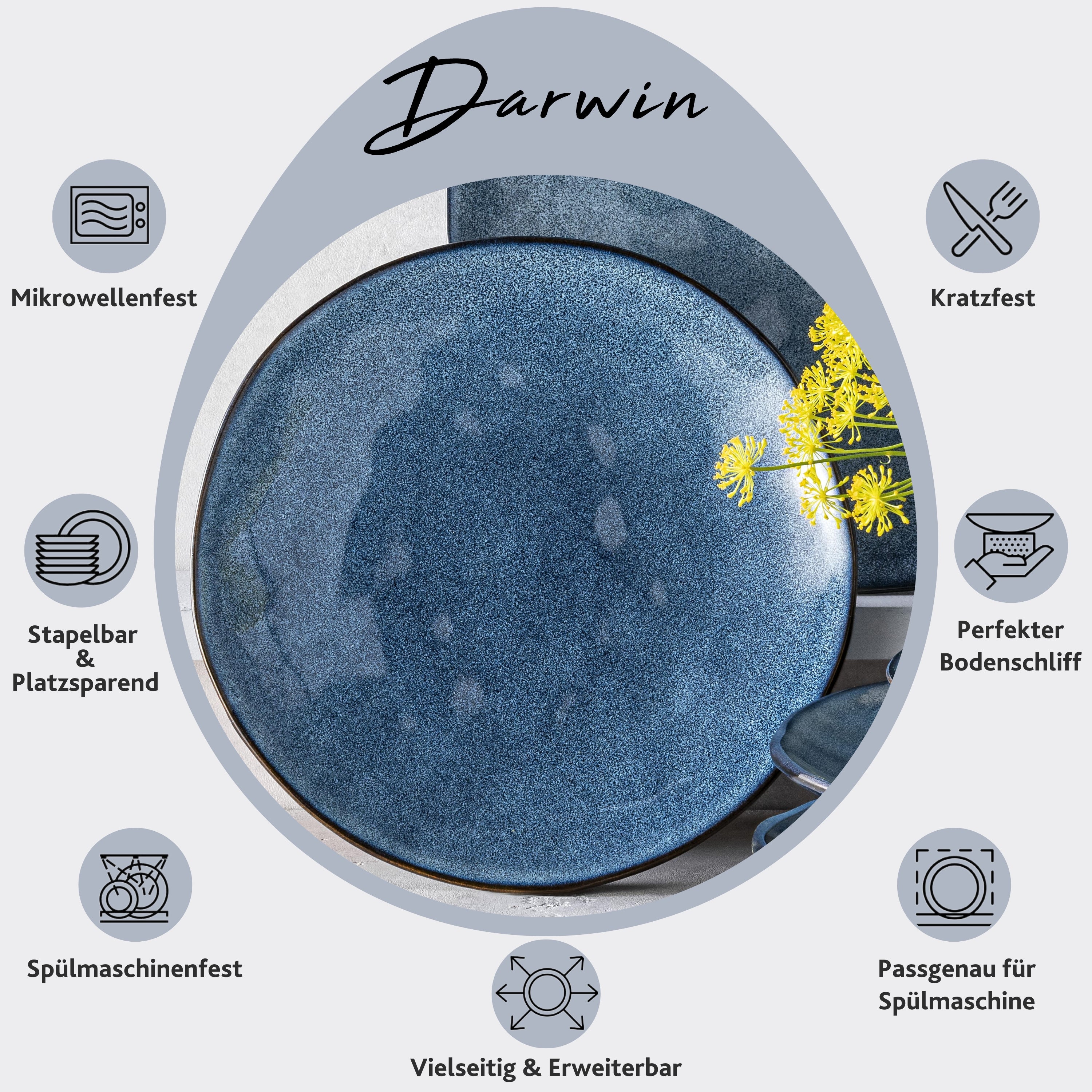 SÄNGER Dessertteller Set Darwin 4 teilig