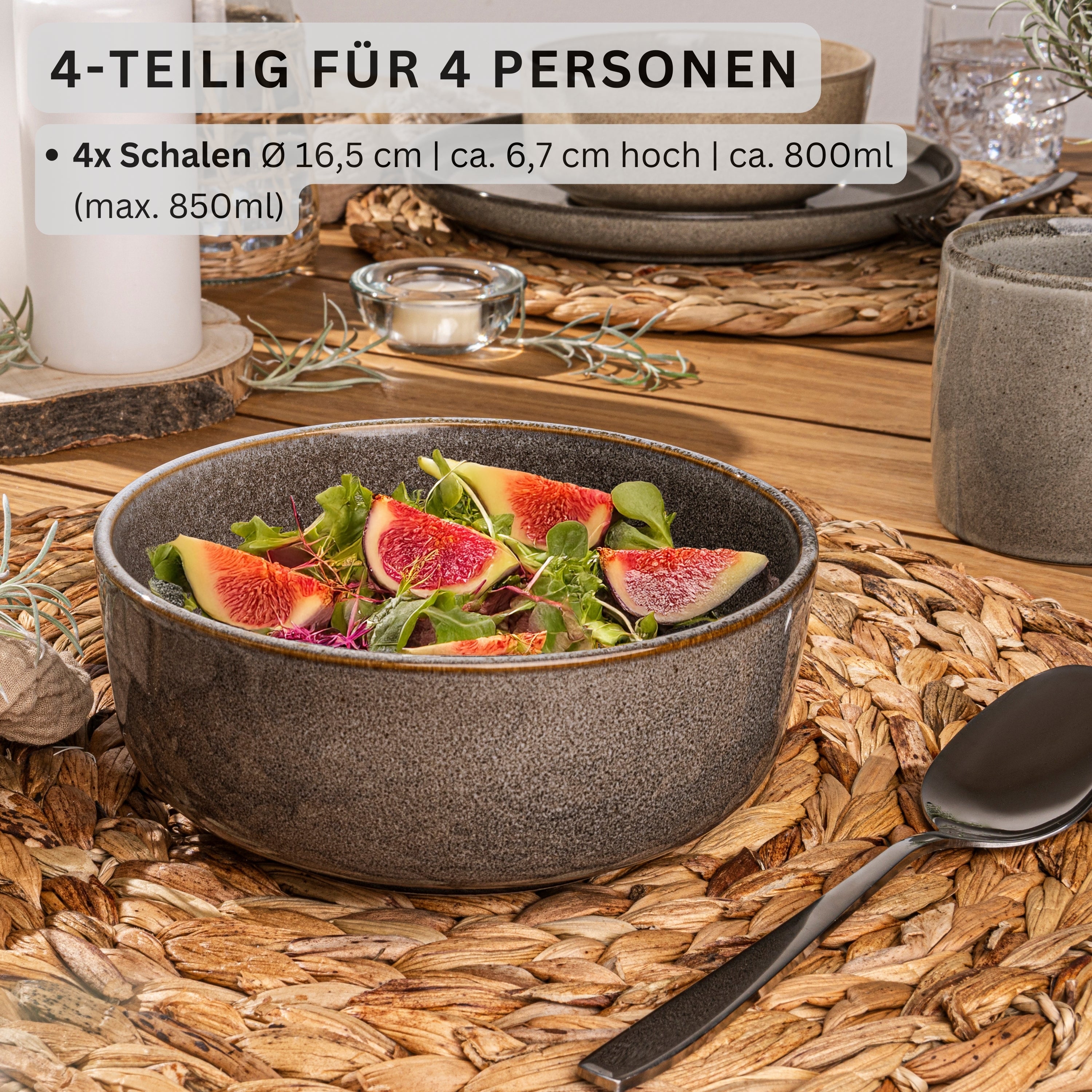SÄNGER Schalen Set Kairo - 4 teilig aus Steingut