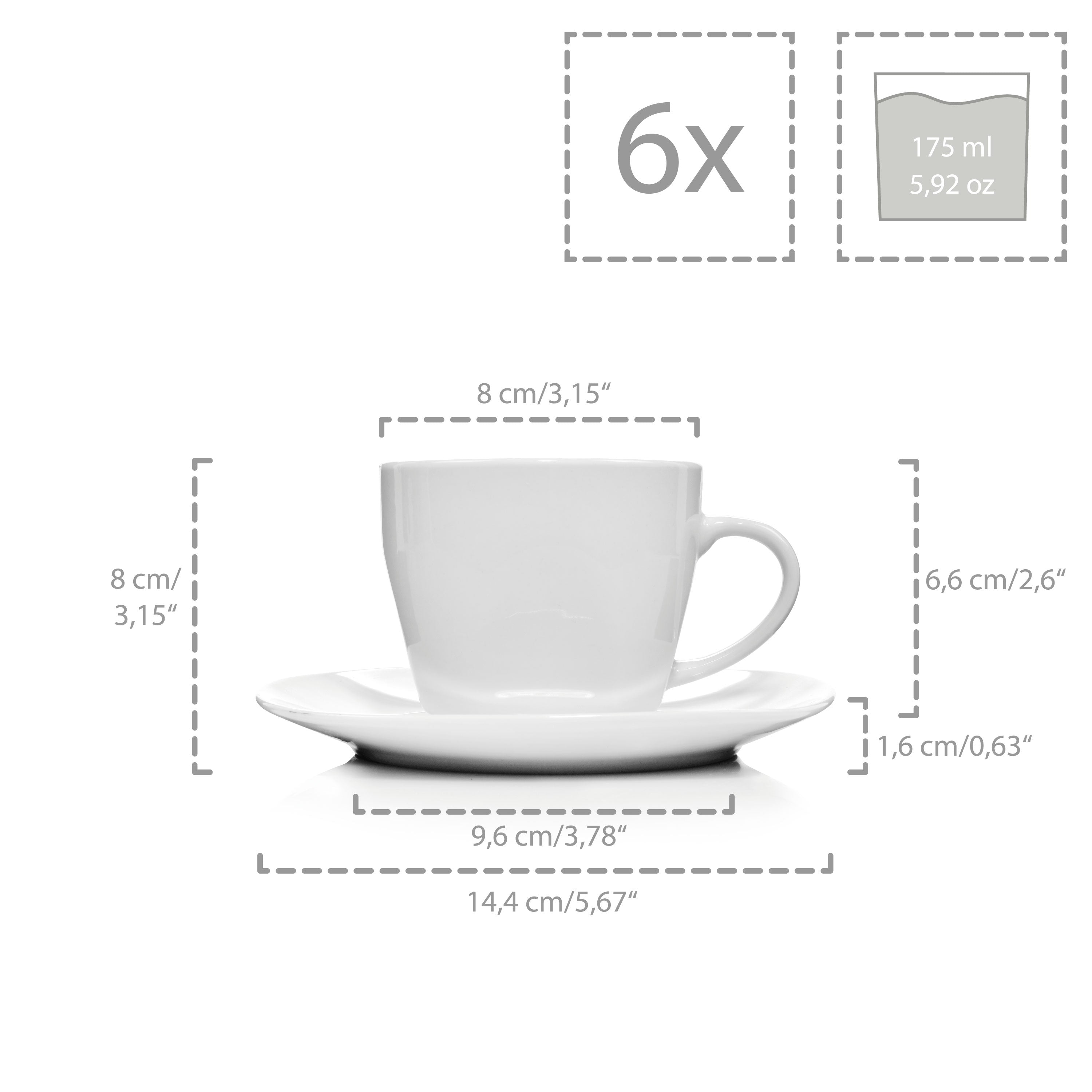 SÄNGER Kaffeetassen Set Bilgola 12 teilig für 6 Personen