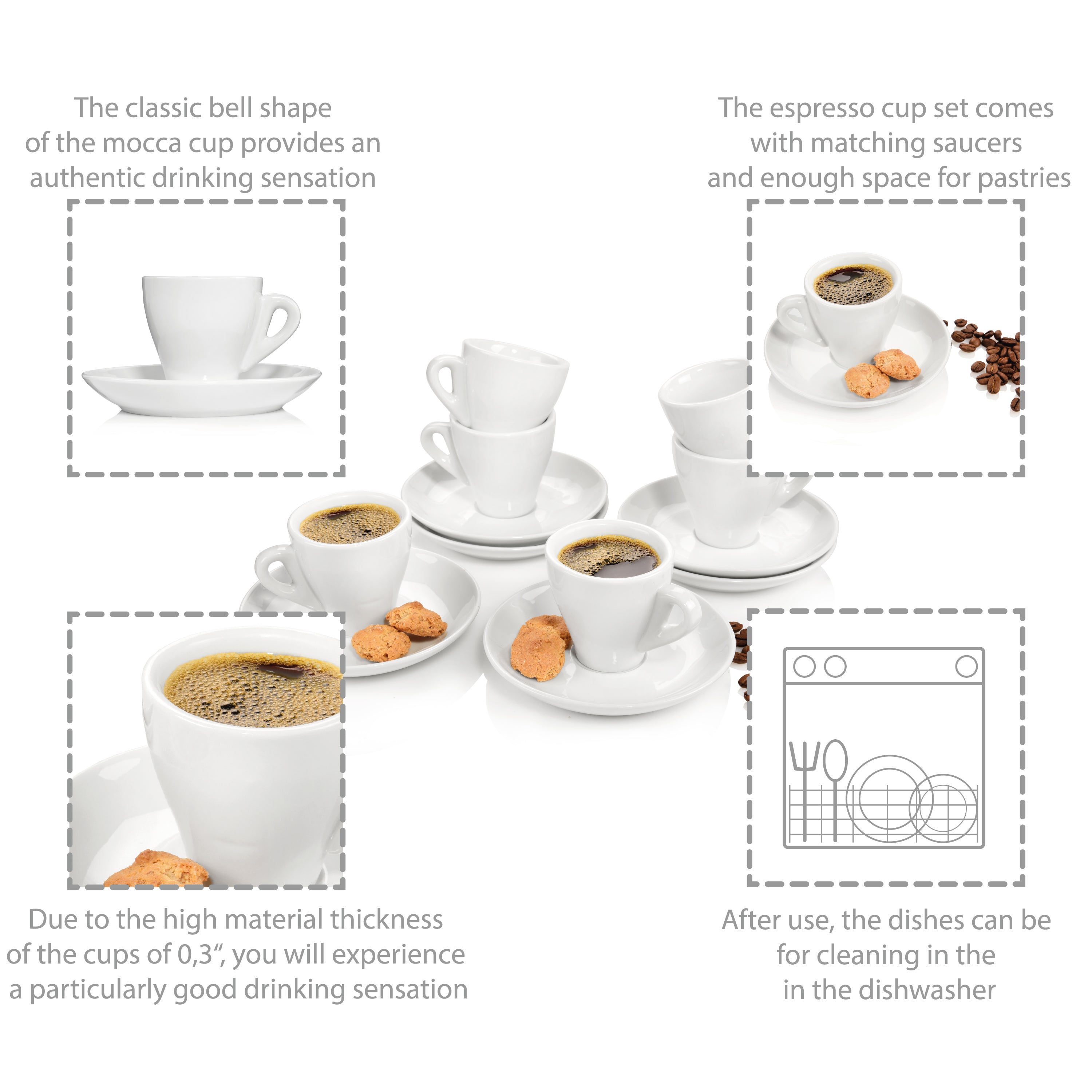 SÄNGER Espressotassen Set New Port 12 teilig für 6 Personen