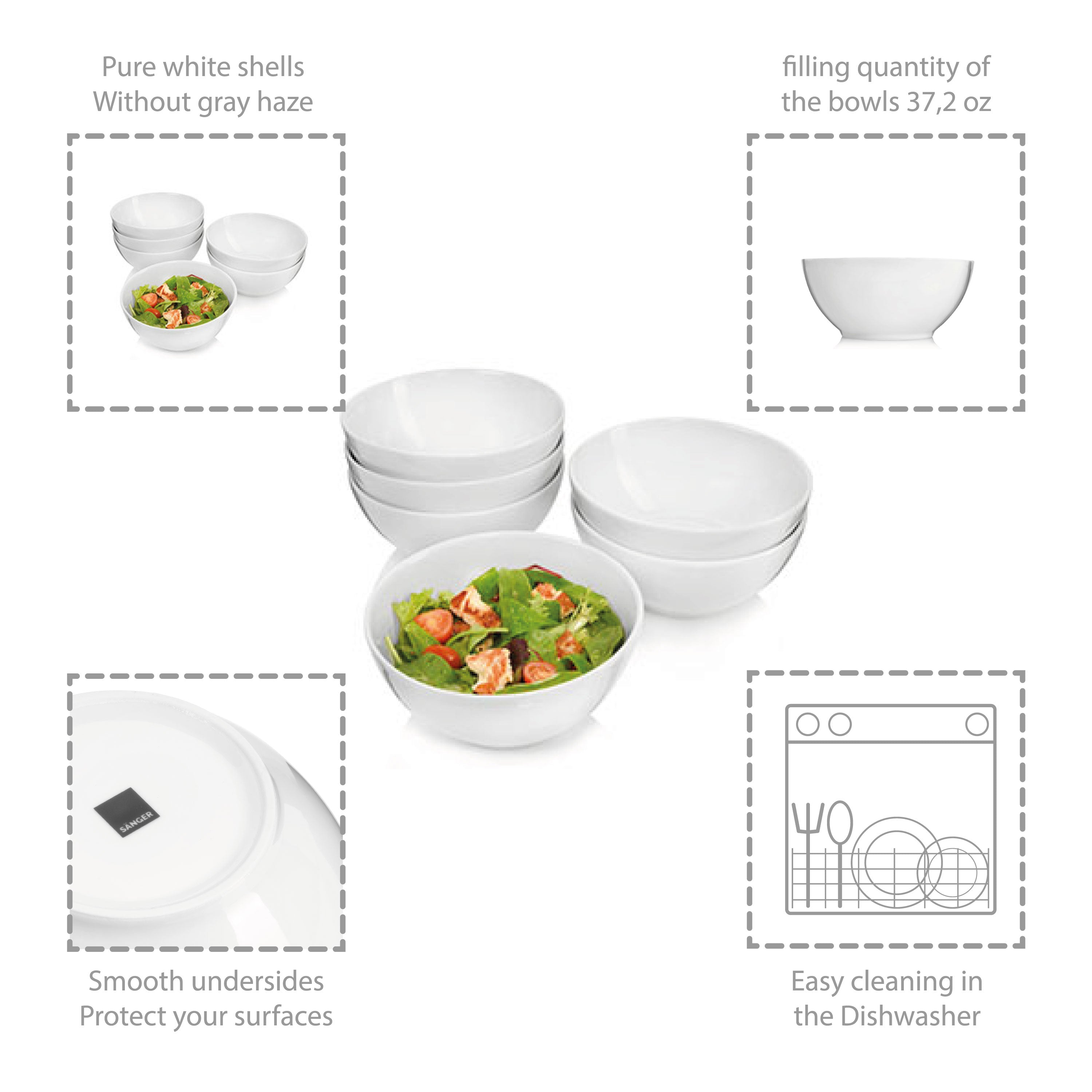 SÄNGER Salatschalen Set Sunfort 6 teilig
