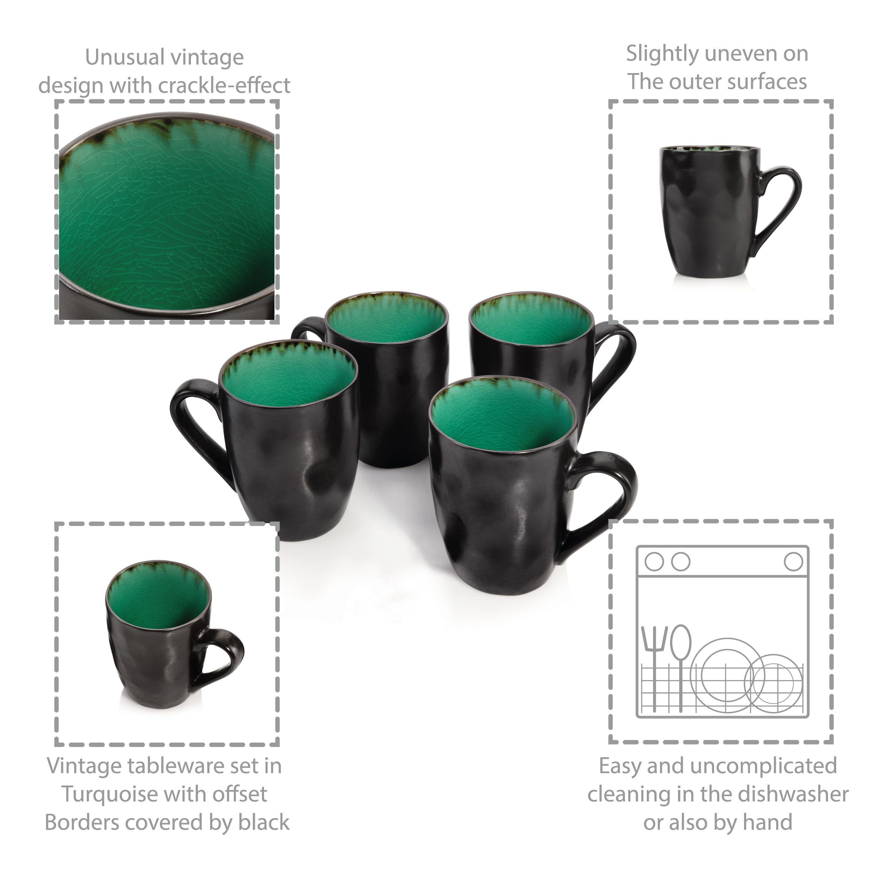 SÄNGER Kaffeebecher Set Palm Beach 4 teilig